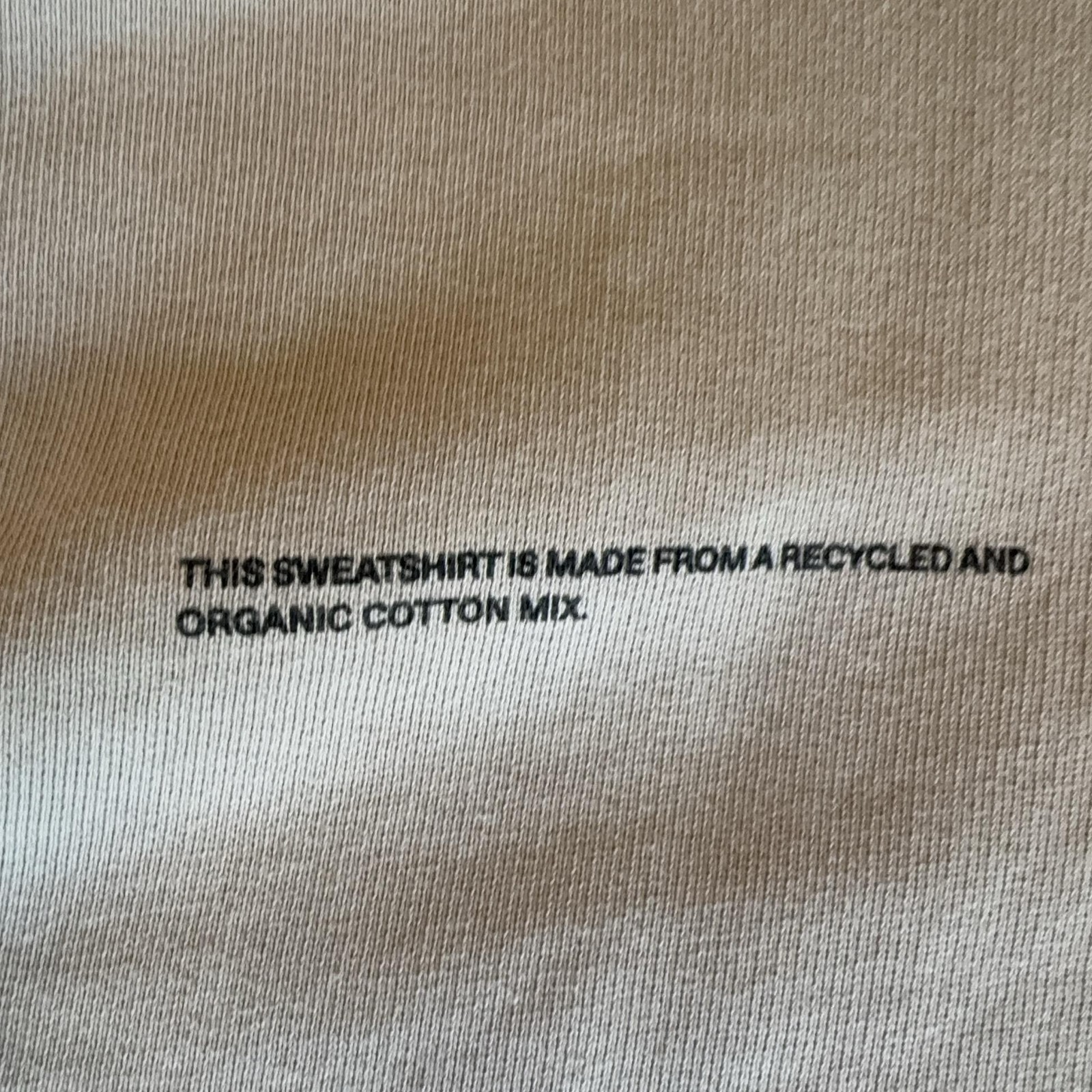 Pangaia Sweatshirt Mens Small Beige Recycled Cotton Logo Crewneck *See Note