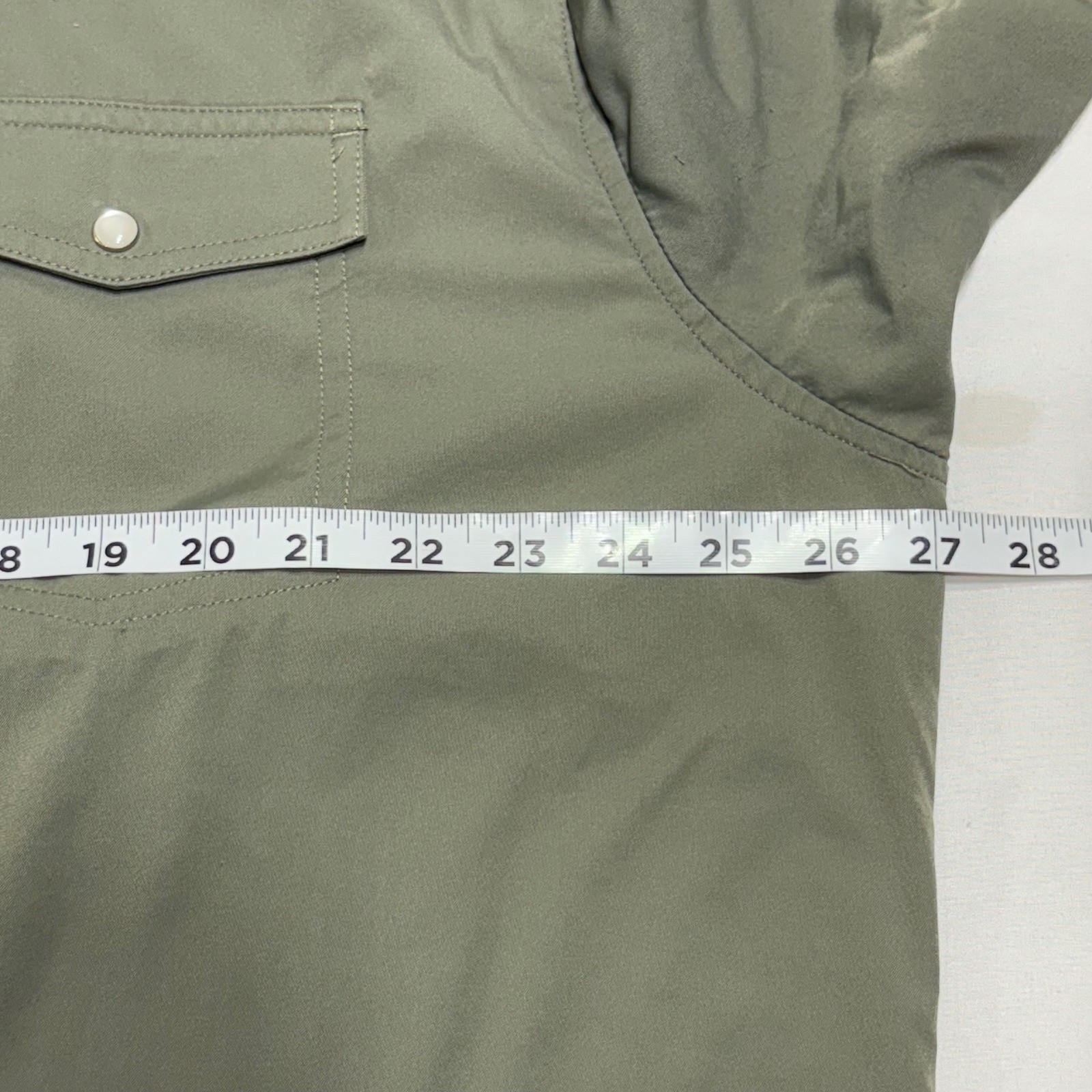 Poncho Western Performance Shirt Mens XL Sage Green Pearl Snap Vented Fishing