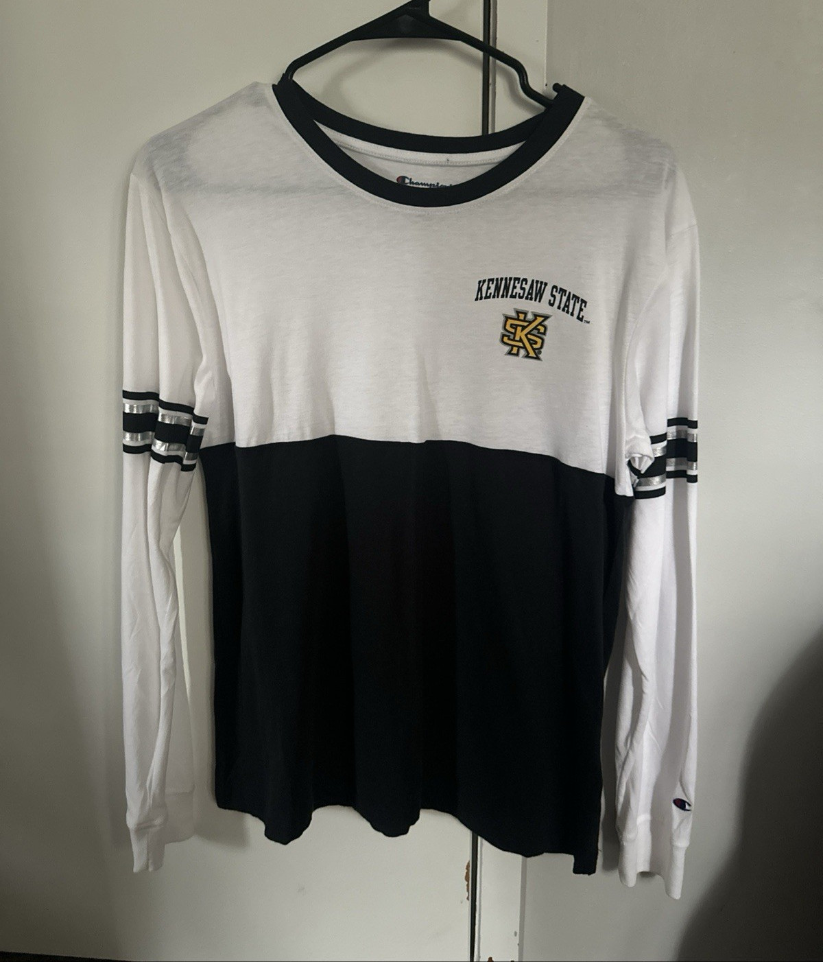Champion Authentic Athleticwear Men’s M Colorblock Long Sleeve Crewneck Tee Logo