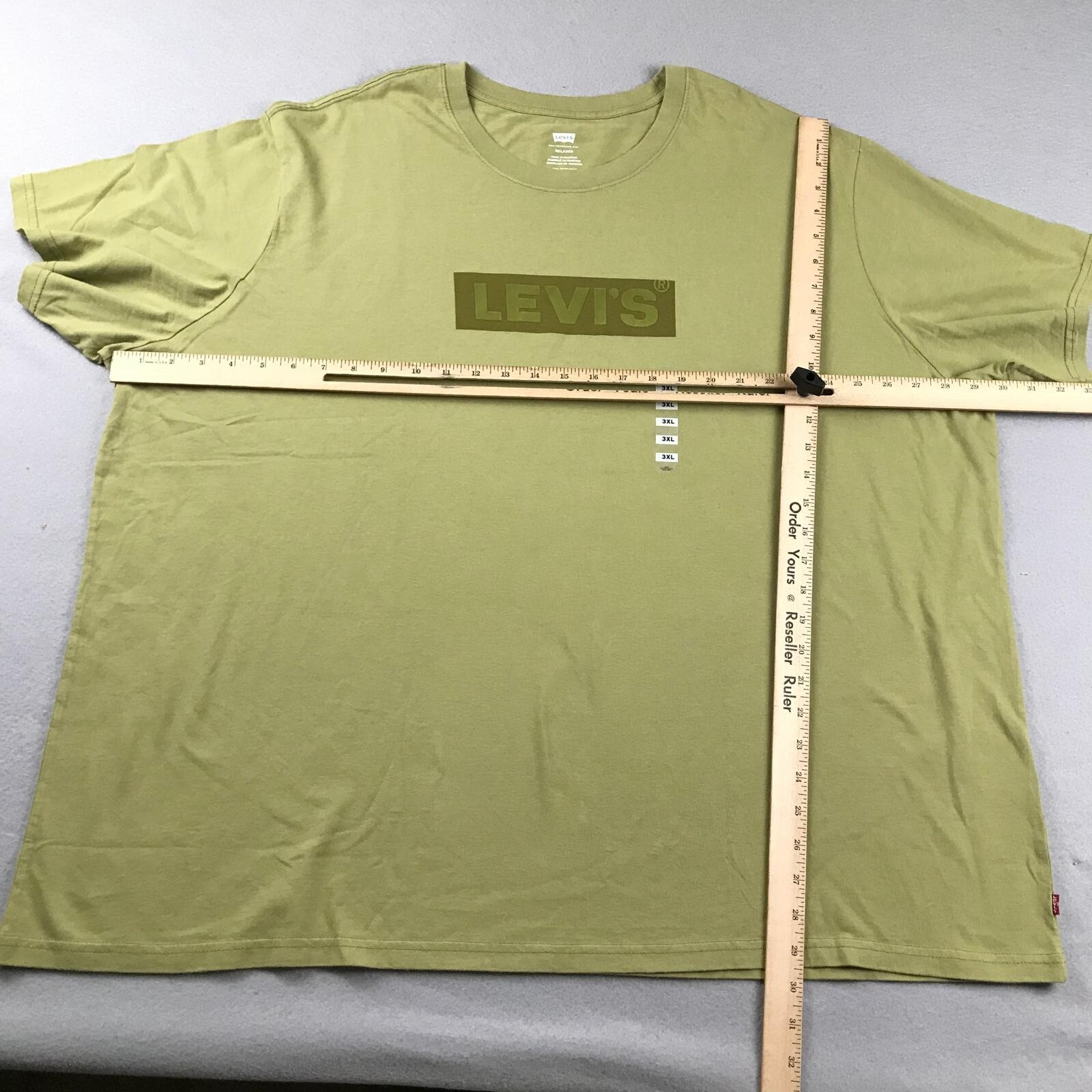 Levis Shirt Mens 3XL Green Cotton Relaxed Fit Crew Neck Short Sleeves Tee NWT