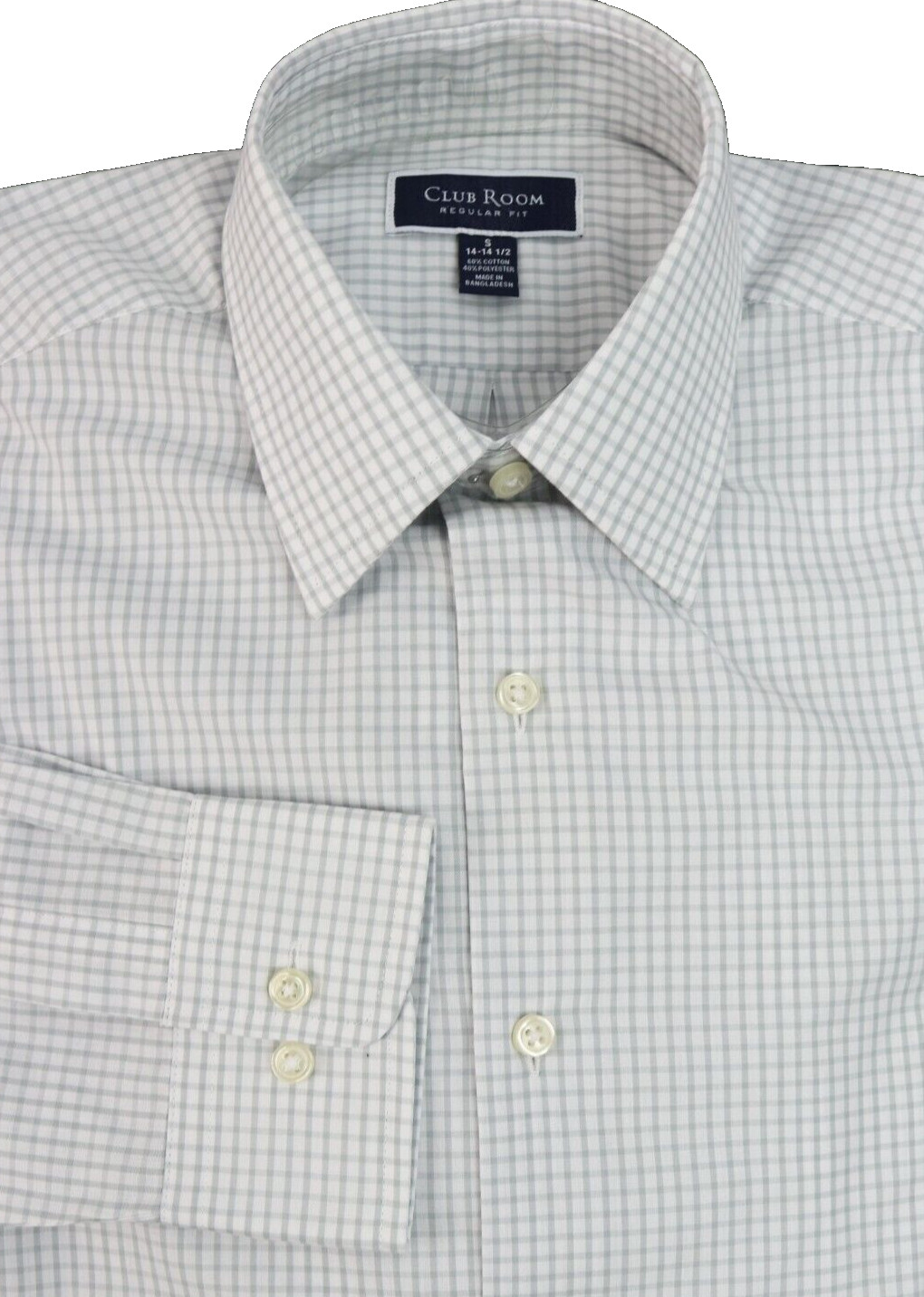 Club Room Regular fit Mens shirt Harbor Mist Gray size Small 14-14.5