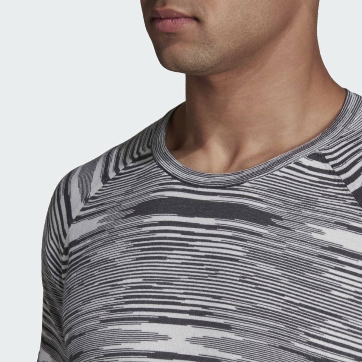 MISSONI x Adidas Men’s ‘CRU Tee’ Knit Space-Dyed Melange T-Shirt Blk/Wht M *NWT*