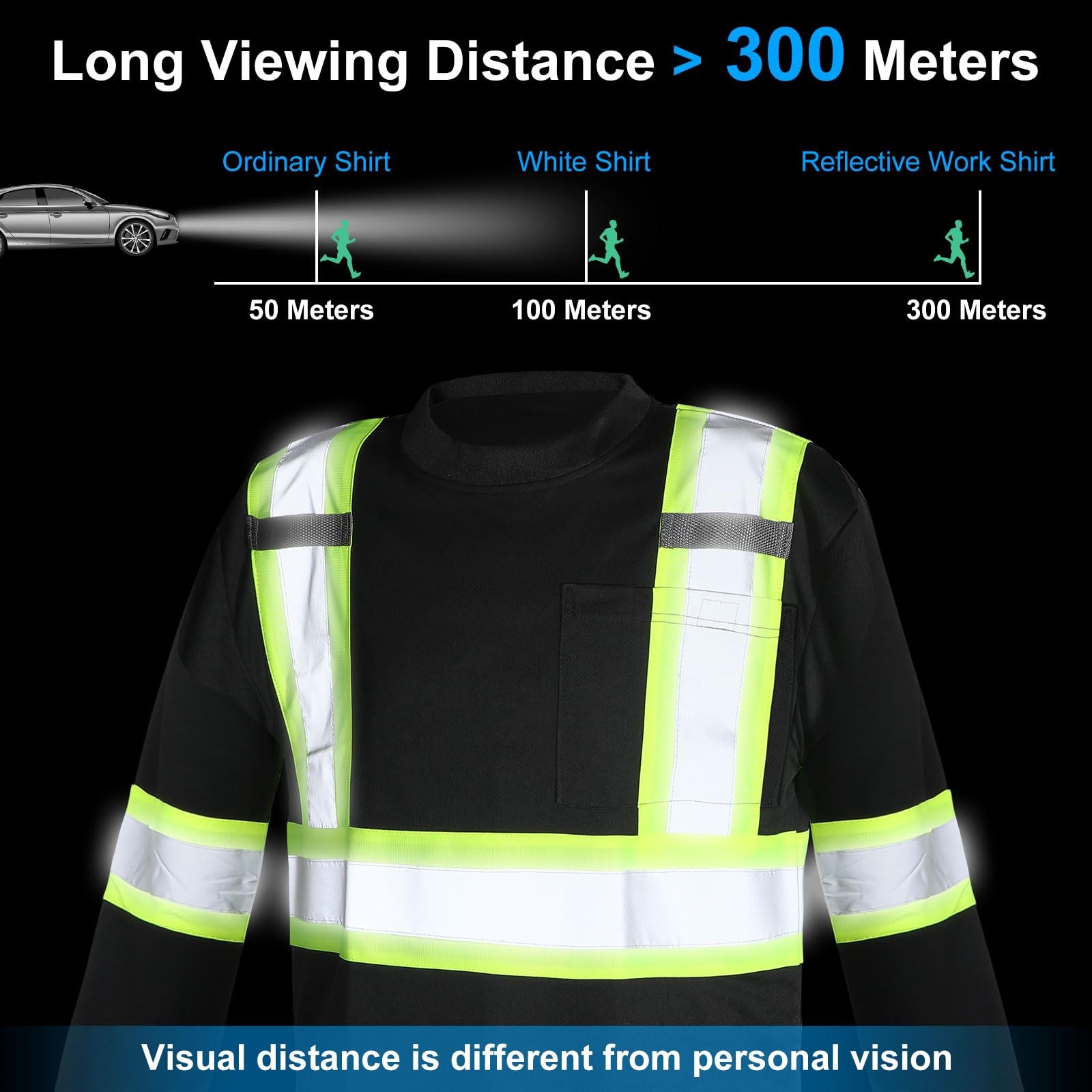 12 Pcs Safety Long Sleeve Shirts Bulk Class 3 Reflective High Visibility Shir…