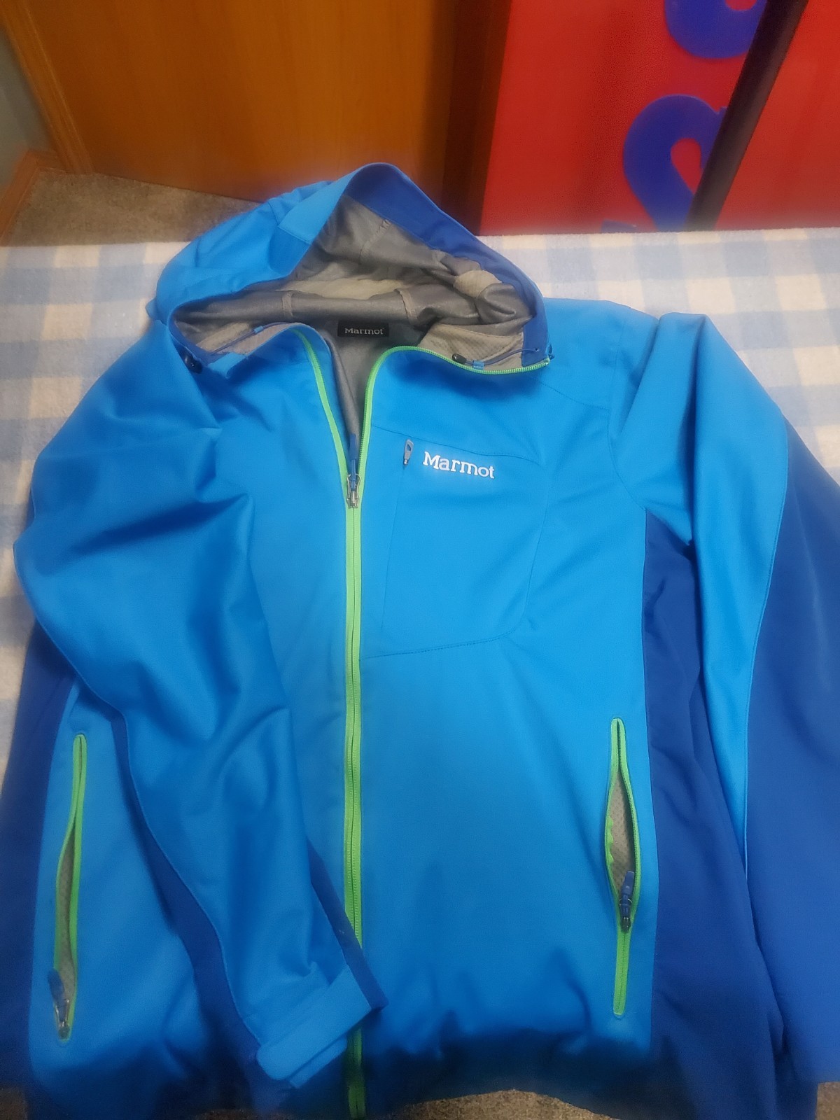 Marmot Men Jacket XL BlueNylon Polyester Precip Rain Jacket Ripstop Windbreaker
