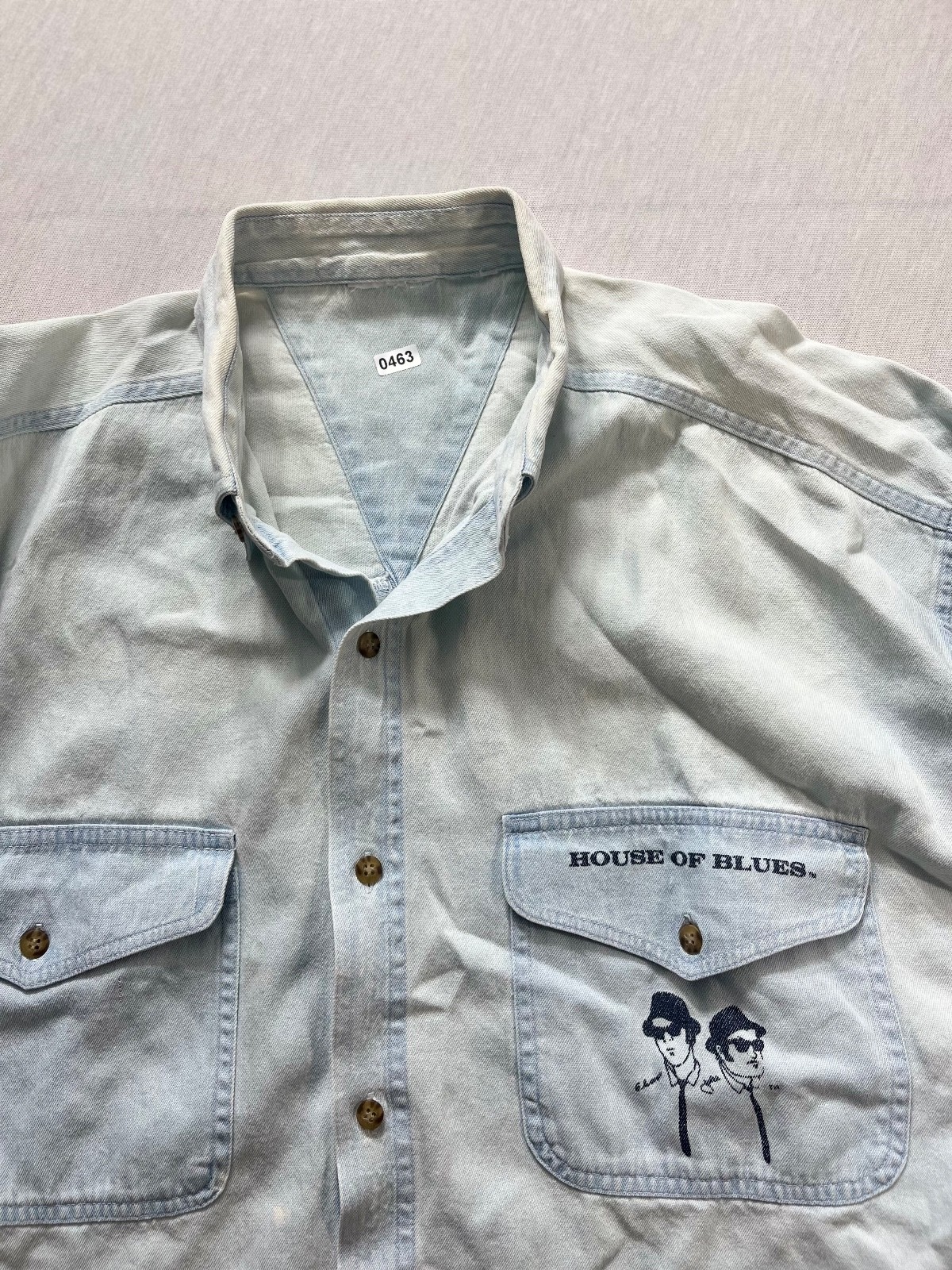 house of blues button denim shirt vintage xl sunset strip