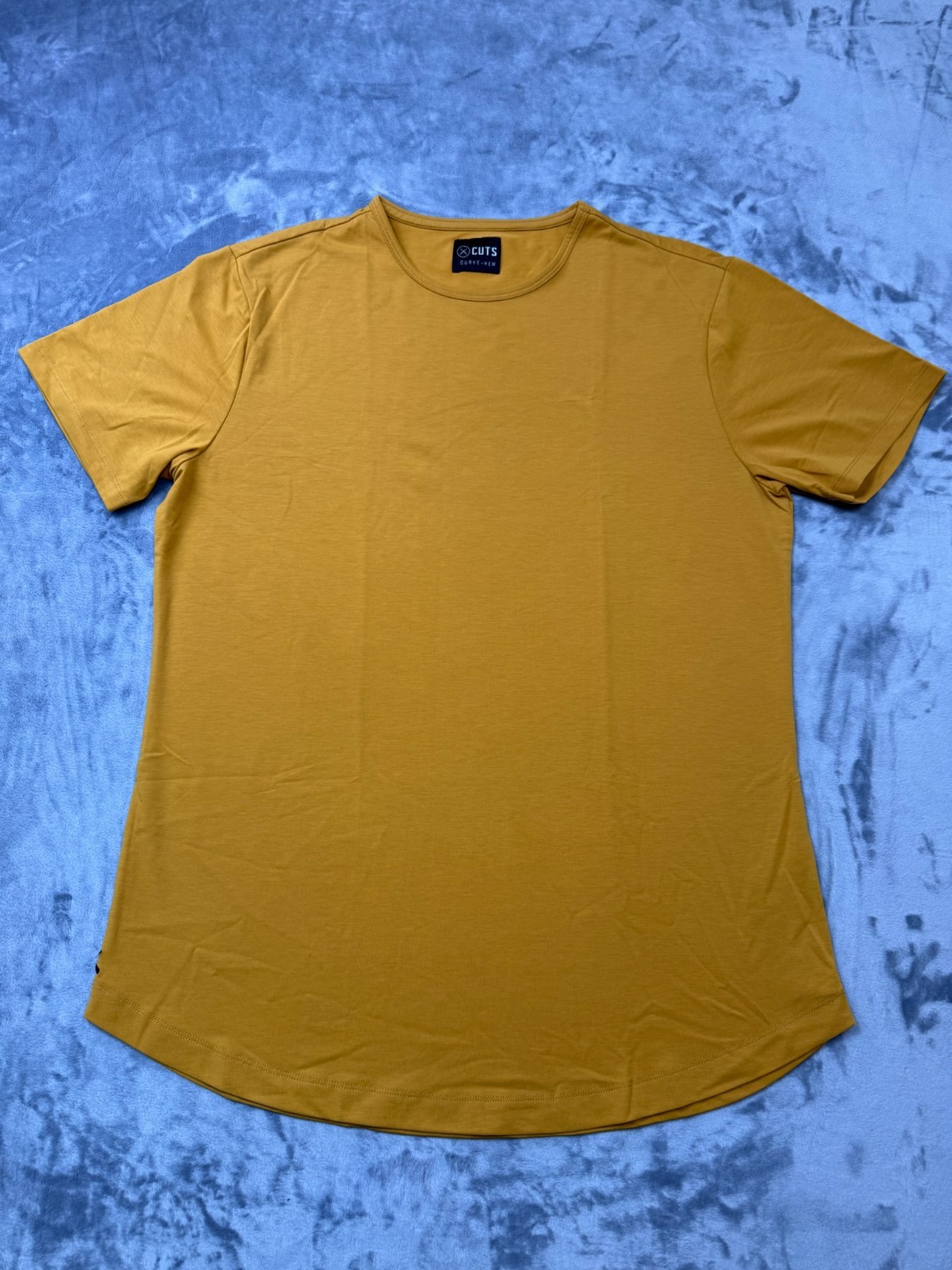 Cuts Clothing Crew Curve-Hem Shirt Mens Large L Dark Mustard Pyca Pro