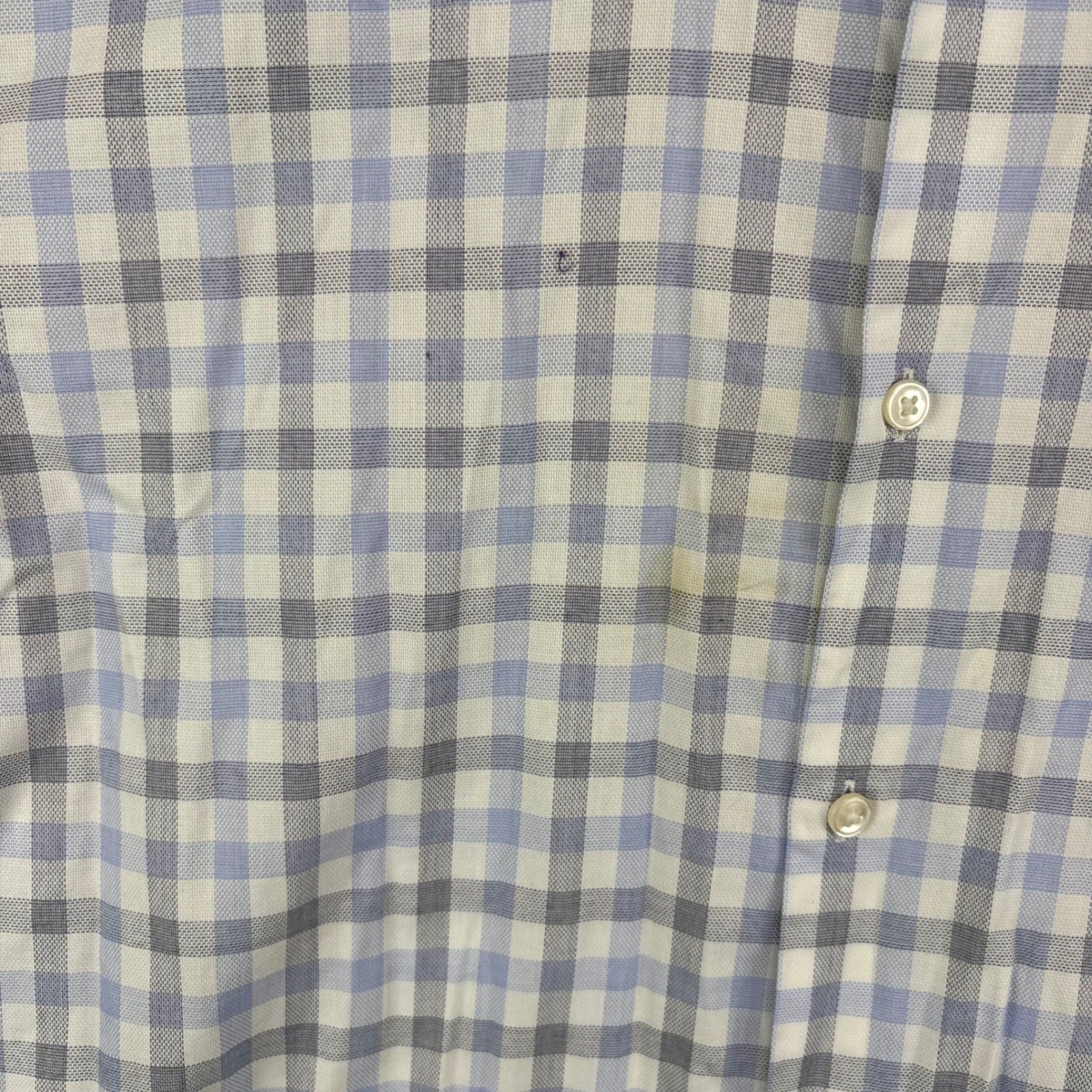 Boss Hugo Boss Sharp Fit Mens 17 32/33 Blue White Gingham Dress Shirt