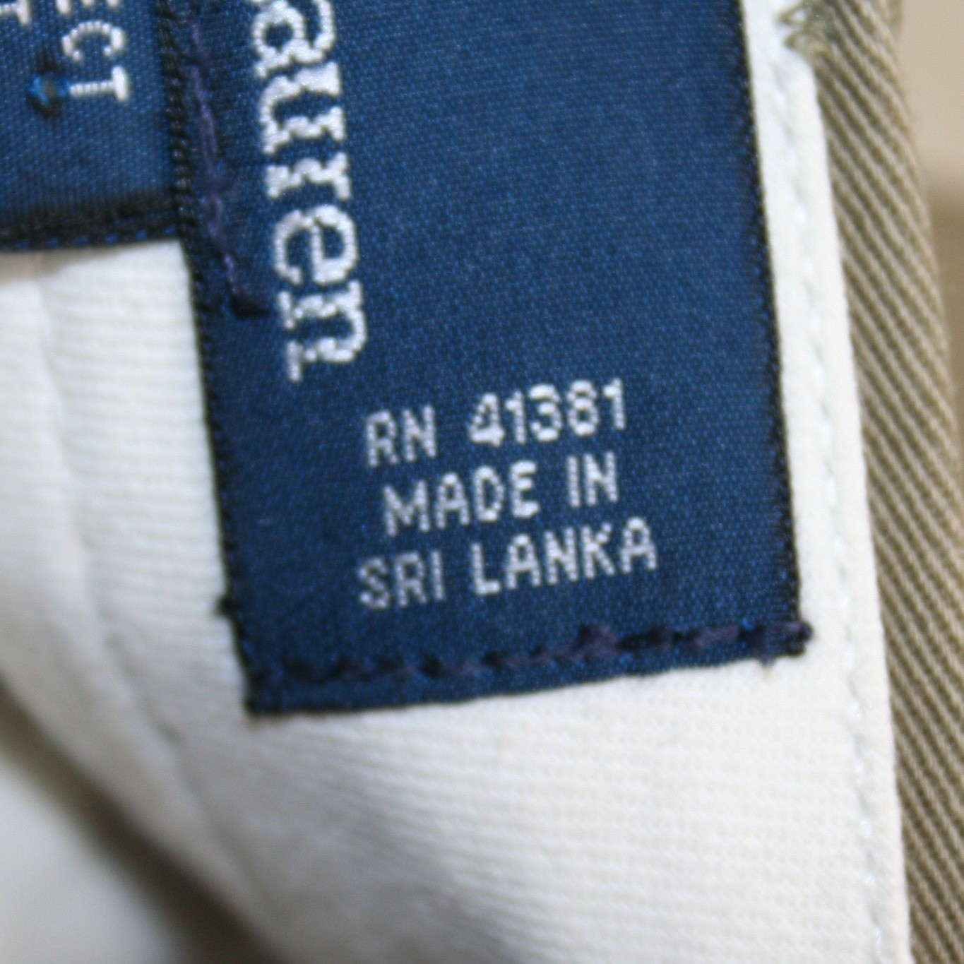 Polo Ralph Lauren Prospect Pant Mens 36×30 Khaki Tan Cotton Chino Trousers Flat
