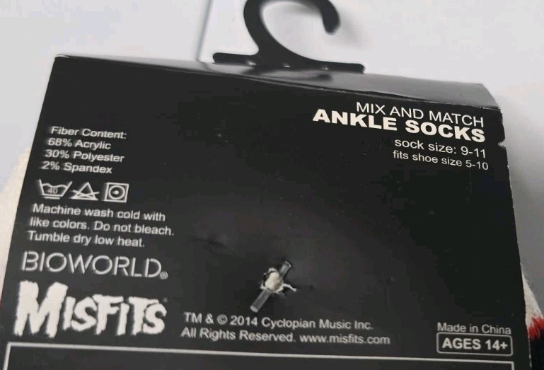 Misfits – Socks – Crew Socks – And Ankle Socks Lot 8 Pairs Brand New