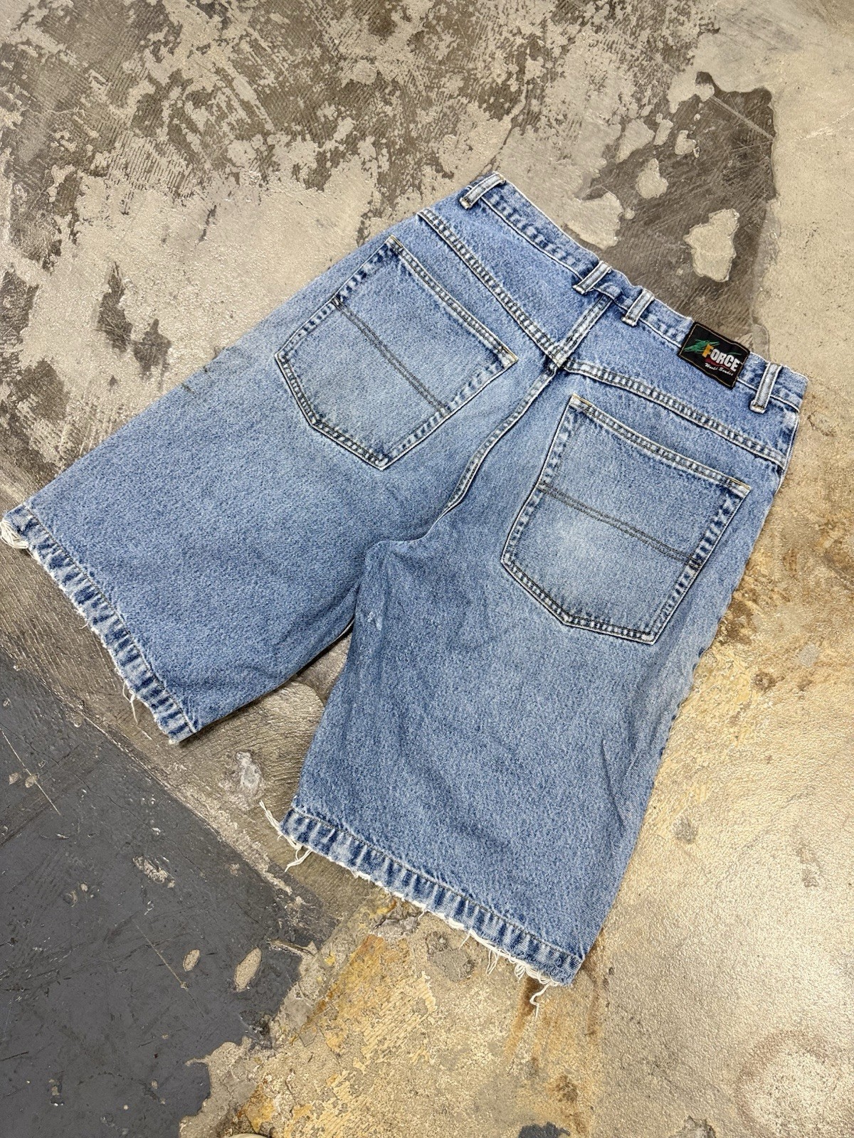 Y2K Force Denim Jean Shorts Size 34 Baggy Skater Jorts