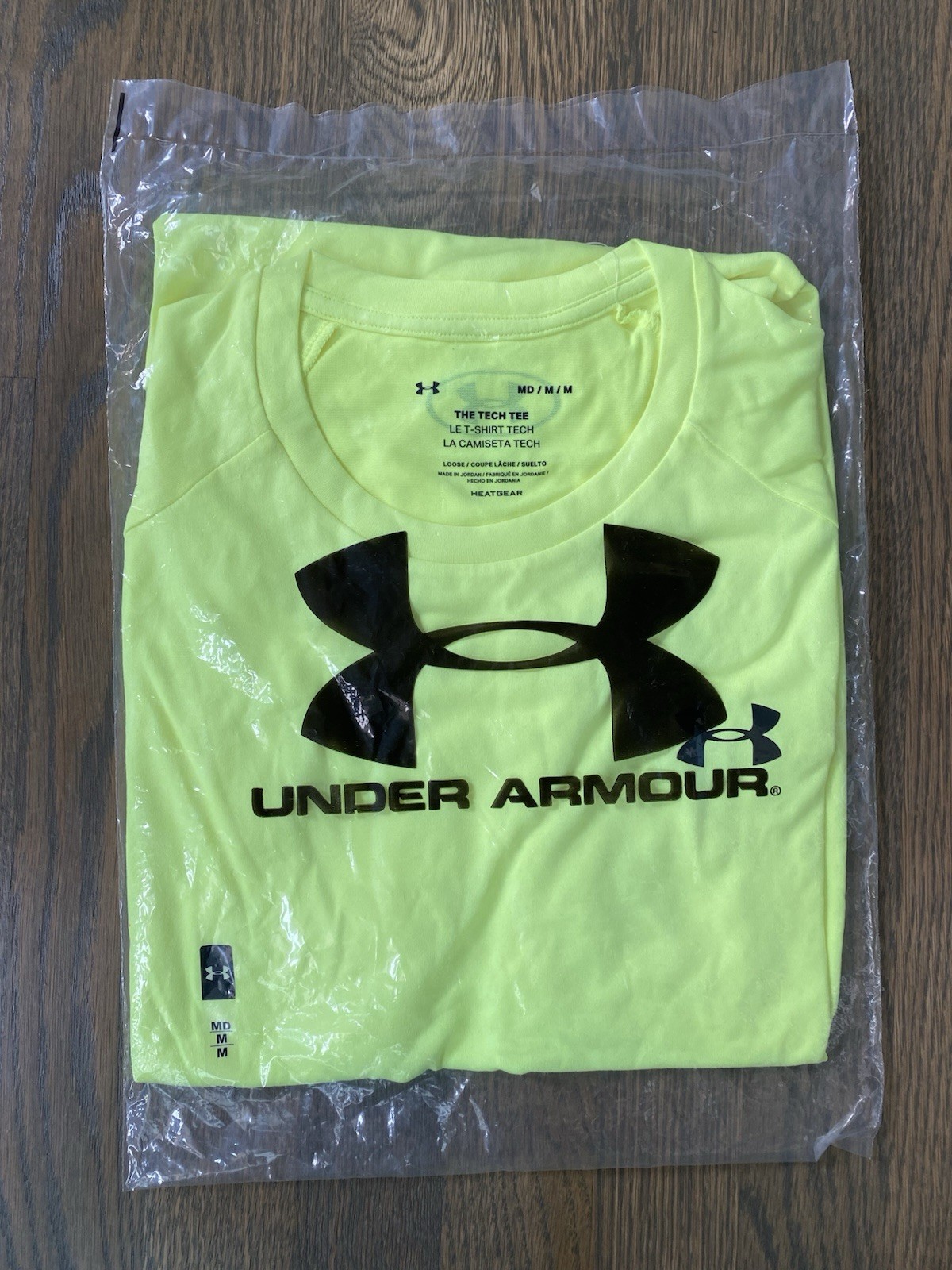 Brand New in package-Under Armour The Tech Tee Adult Medium Fluorescent Yellow