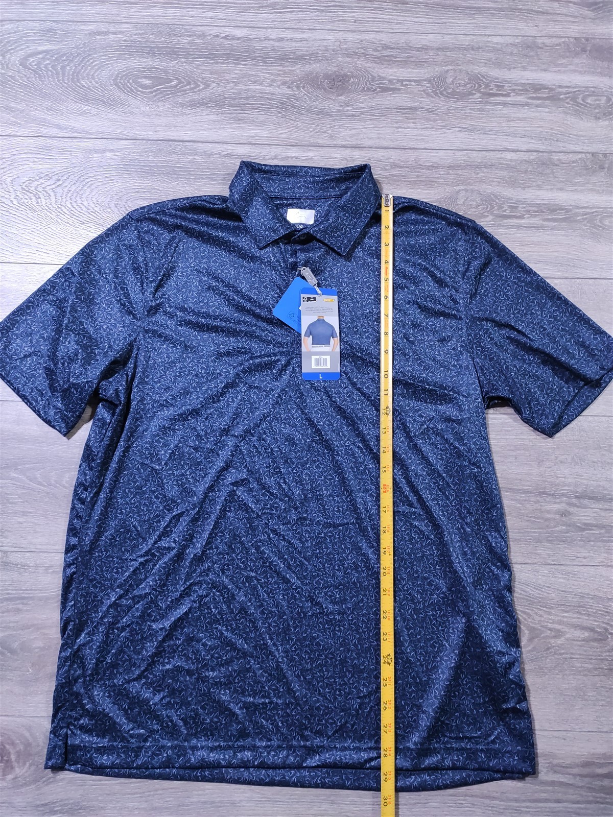 Greg Norman Shirt Adult Large Blue 3 Button ML75 Play Dry Cooling Polo Mens