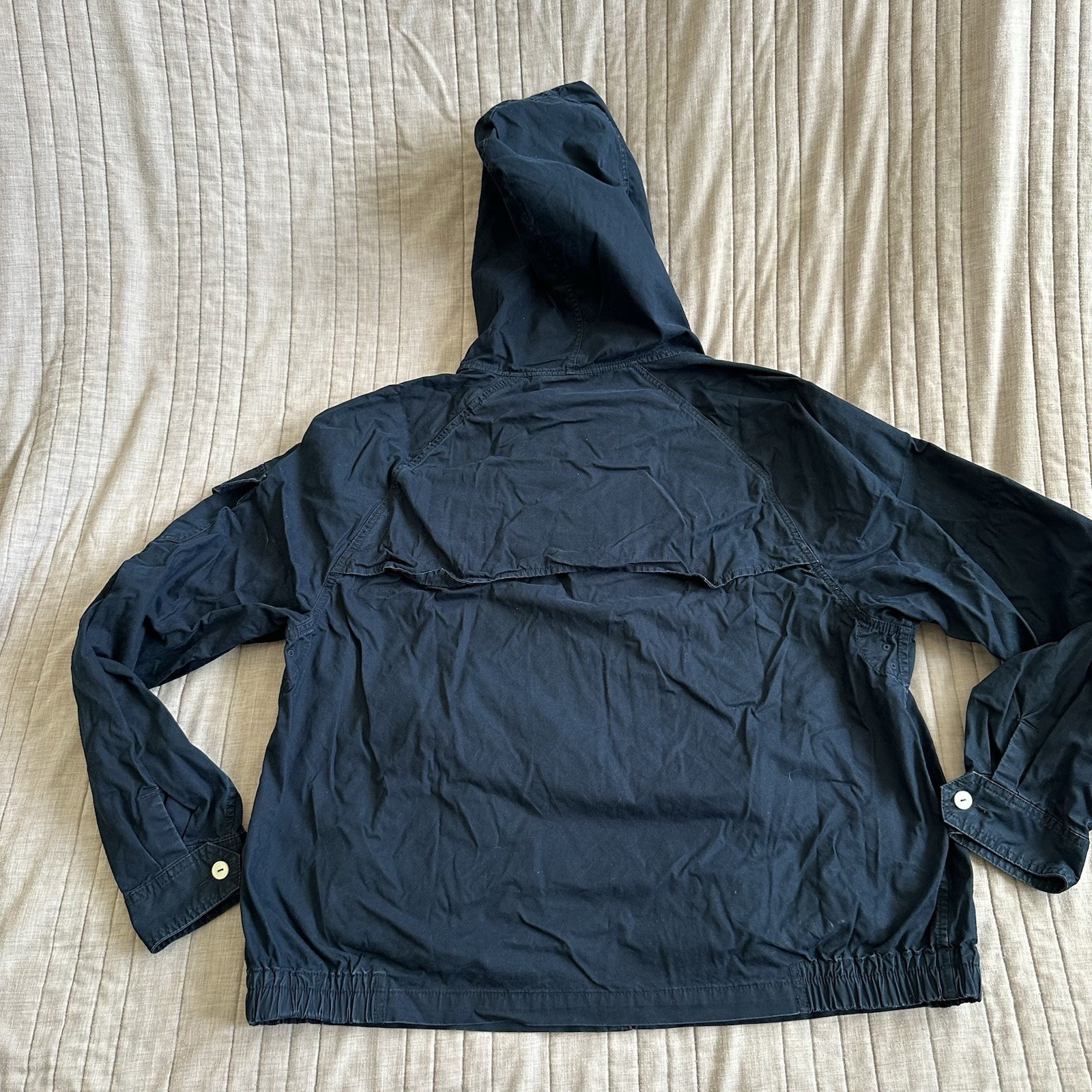 Vintage Polo Ralph Lauren Poplin Military Field Jacket Men’s Large Full Zip Blue