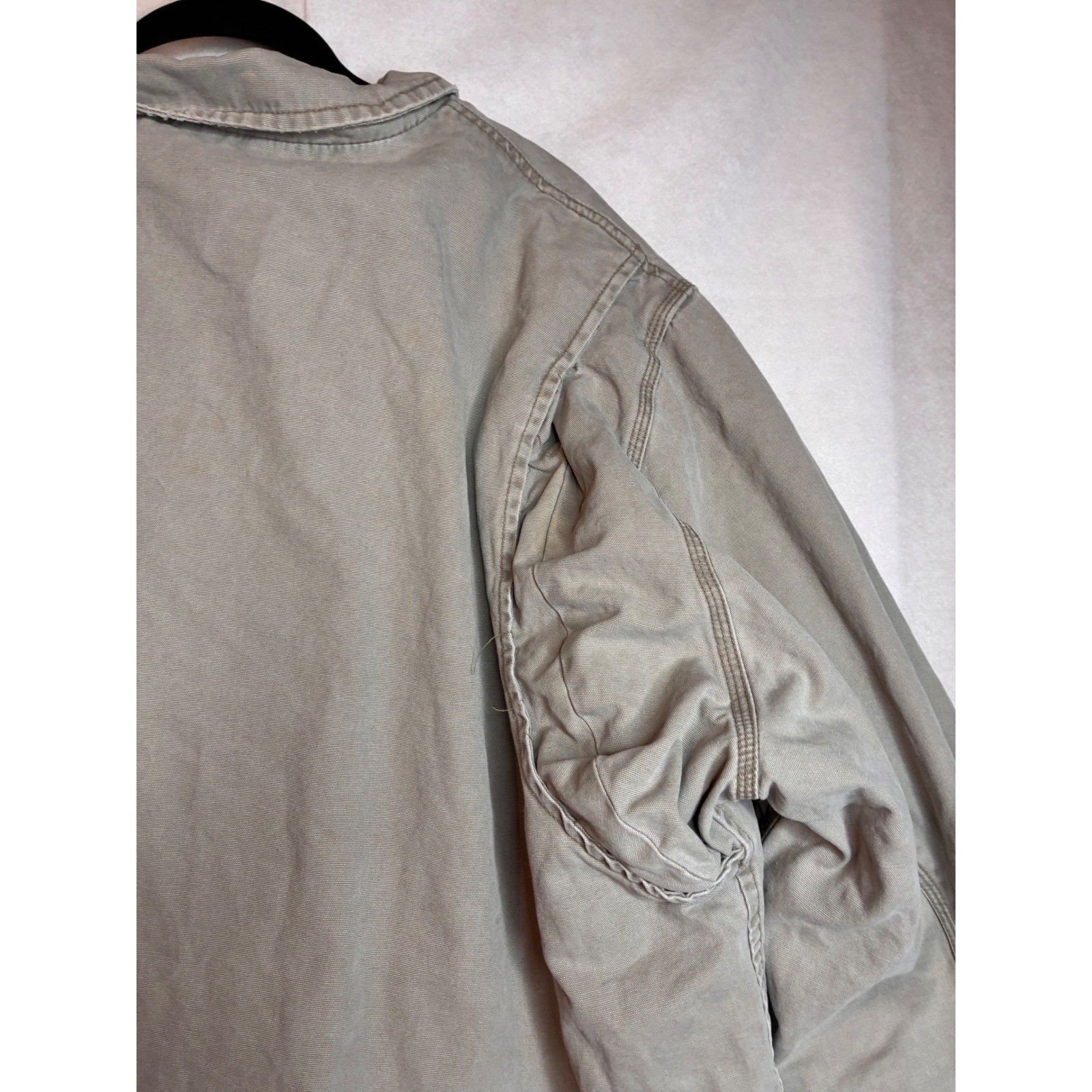 Old Navy Workwear Canvas Jacket XXL Tan Khaki Fleece Lined Field Coat RN54023
