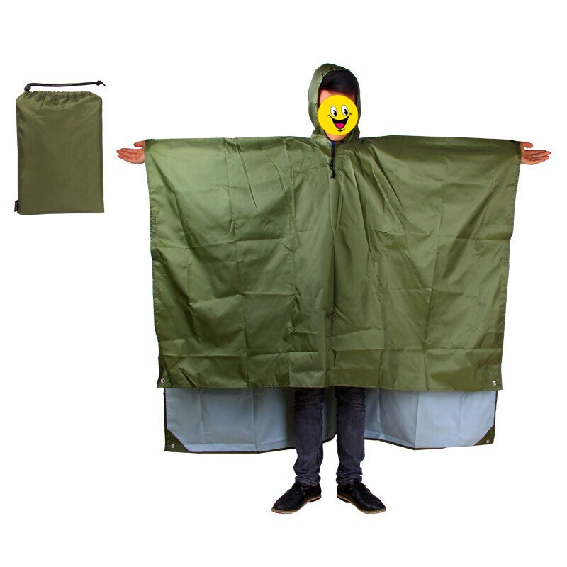 3 in 1 Multifunctional Raincoat Waterproof Rain Poncho Backpack Hiking RainCover