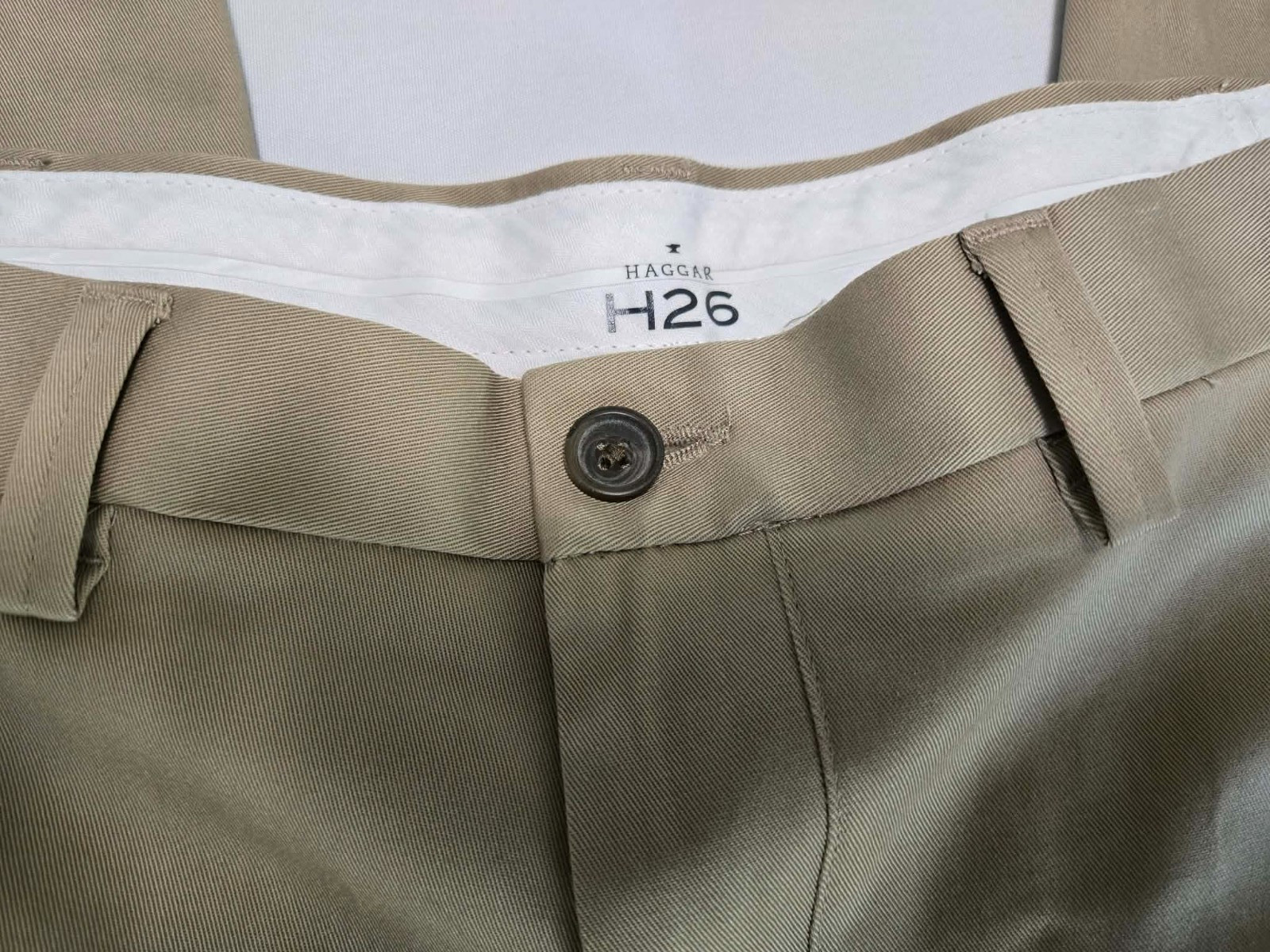 NWT! Men’s Haggar H26 No Iron Stretch Khaki Classic Fit Chino Pants 38×30