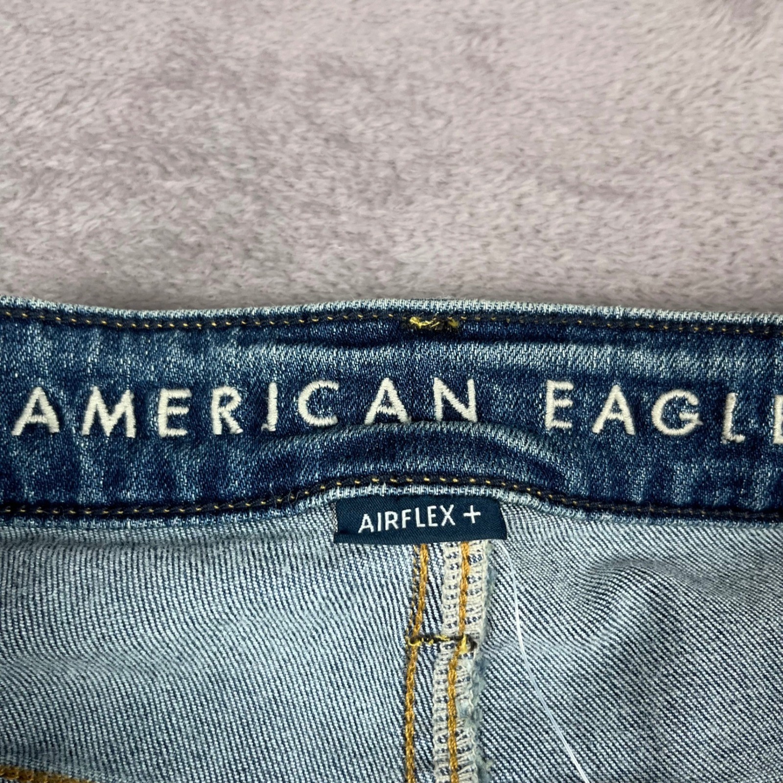 American Eagle Airflex+ Original Straight Jeans 32×34 Medium Tinted Blue 0622