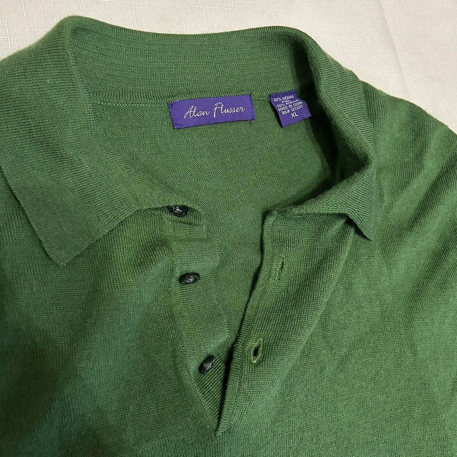 Vtg 90s Preppy Retro Alan Flusser Single-Stitched Sz XL Longsleeve Polo Shirt