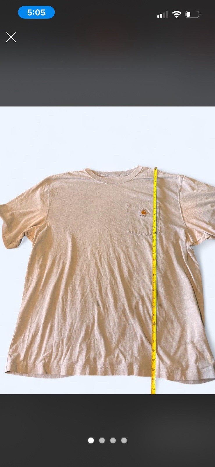 Vintage Carhartt K87 Pocket T-Shirt Men’s L Beige Crew Neck Short Sleeve Cotton