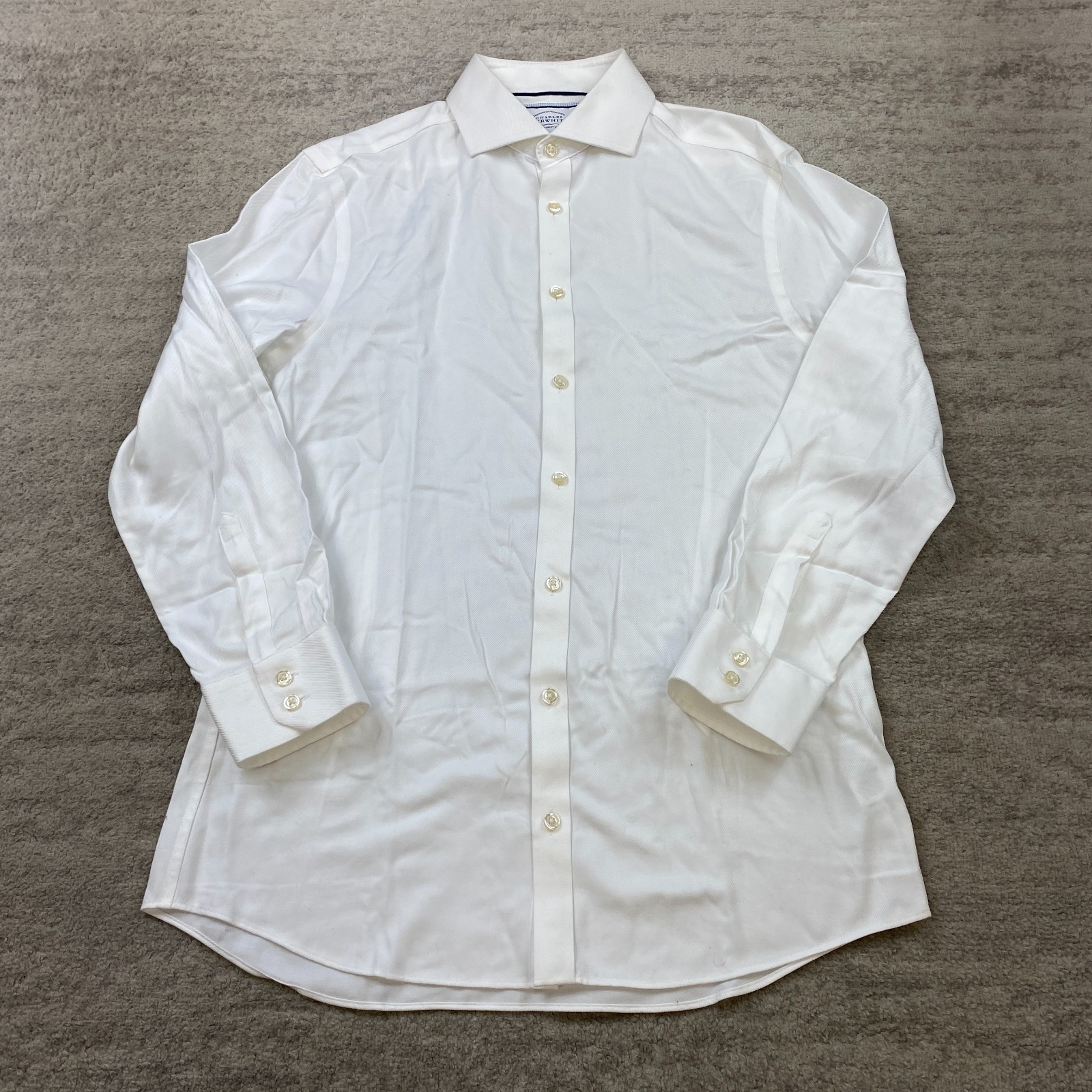 Charles Tyrwhitt Button Shirt 15.5 White 32 Outdoor Dress Formal Cutaway Mens