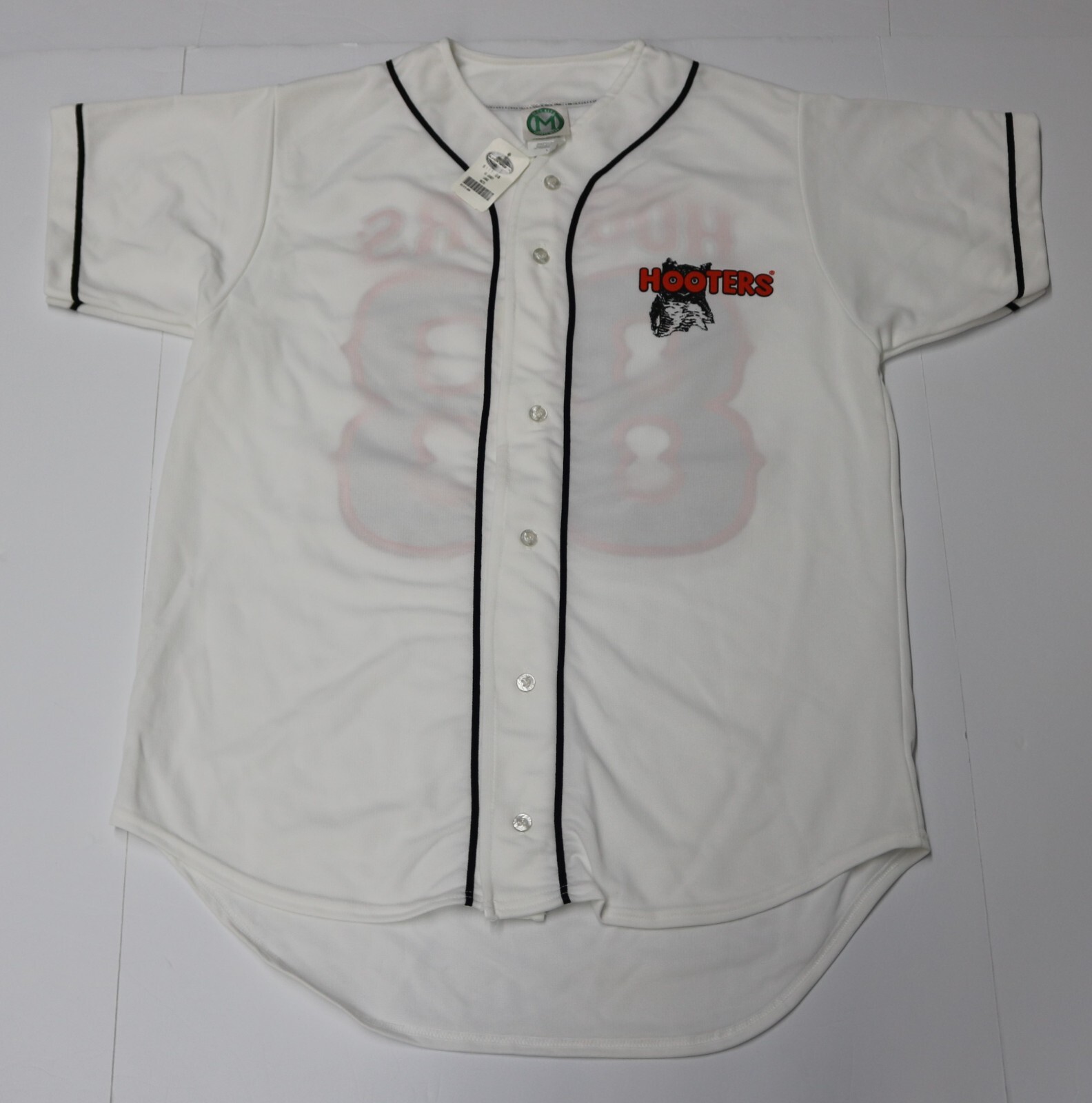 Vintage HOOTERS Baseball Jersey #83 Authentic Item MCCRITE Men’s Large (L) White