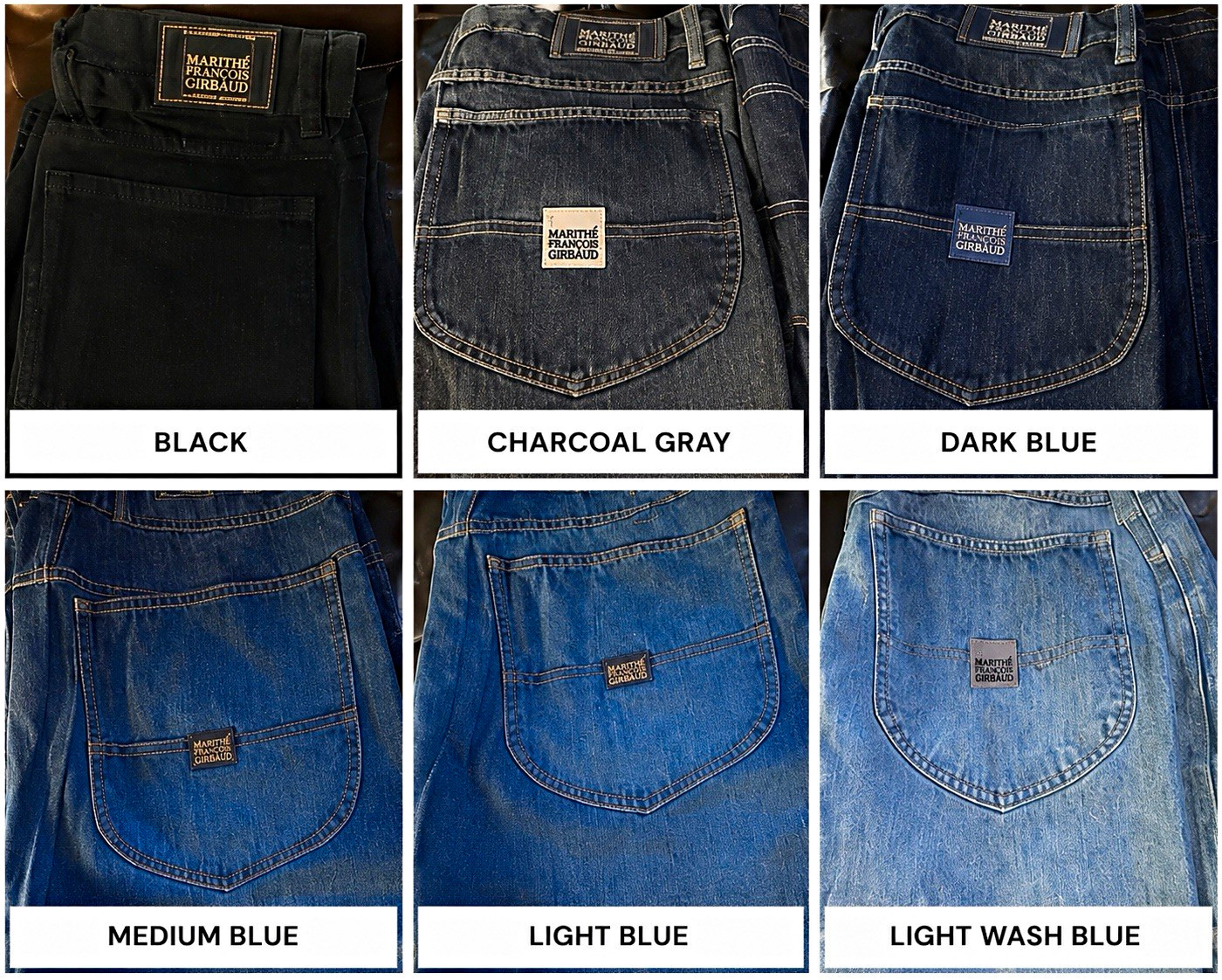 Marithe + Francois Girbaud Men’s Wide-Leg Cotton Denim Jeans Logo Patch 5-Pocket