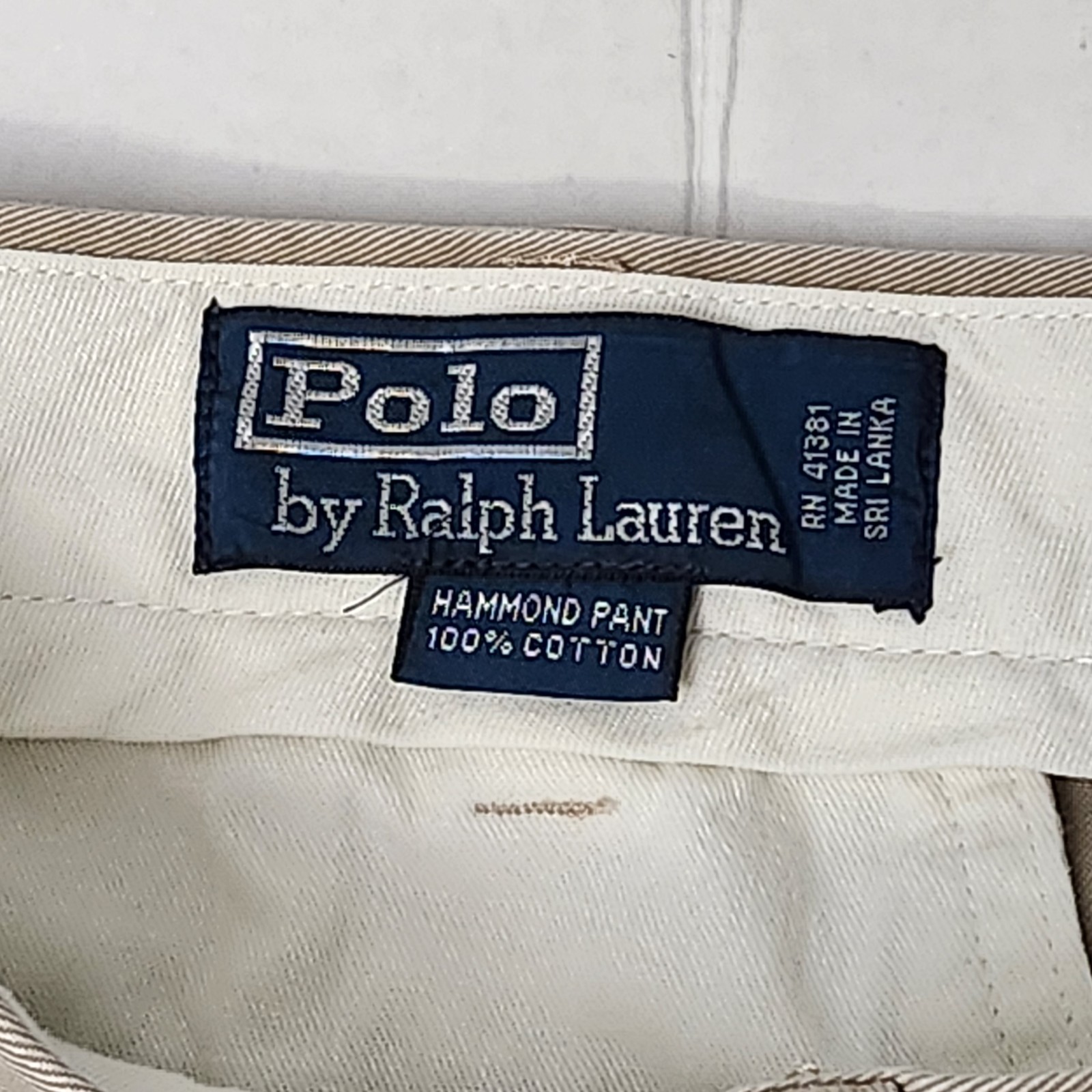 Polo Ralph Lauren Men’s Beige Polo Chino Pants 34W Pleated Twill Classic Fit