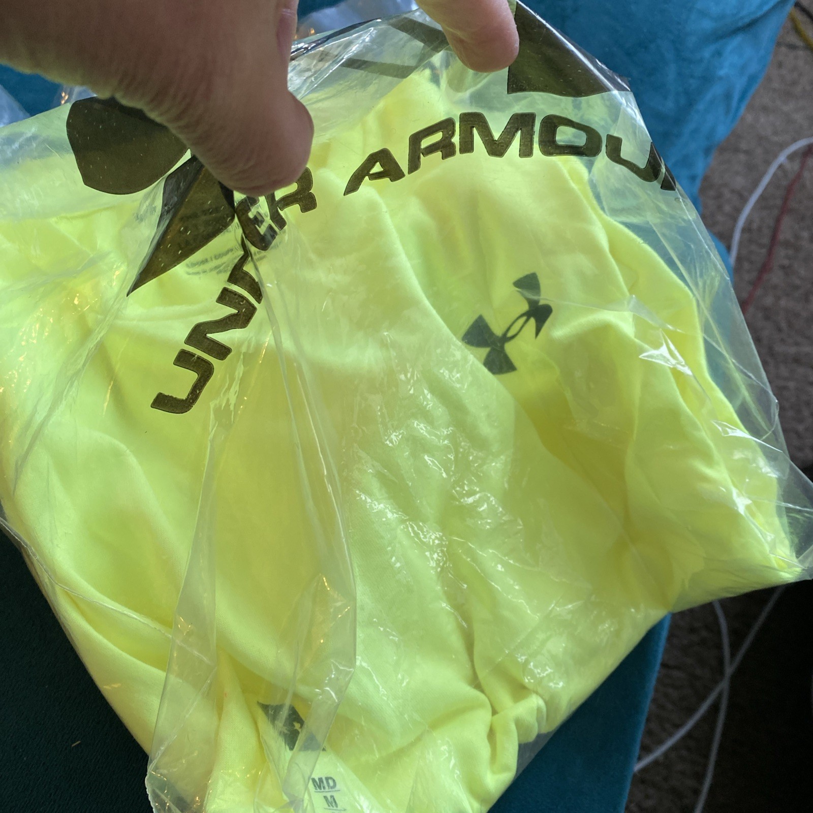 Brand New in package-Under Armour The Tech Tee Adult Medium Fluorescent Yellow