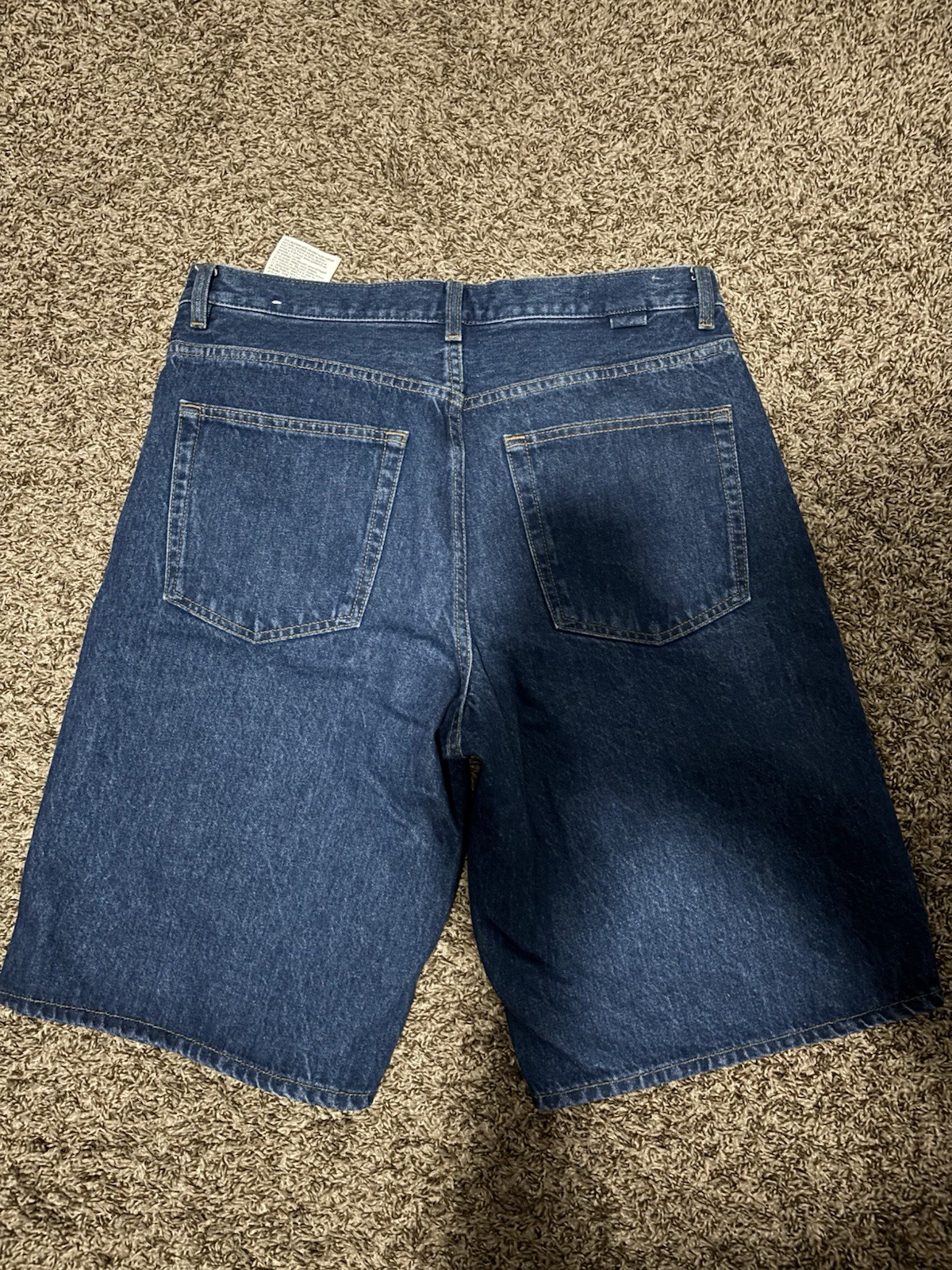 ZARA Men’s Blue Cotton Denim Shorts Medium Wash Button Jort Fit 5-Pocket