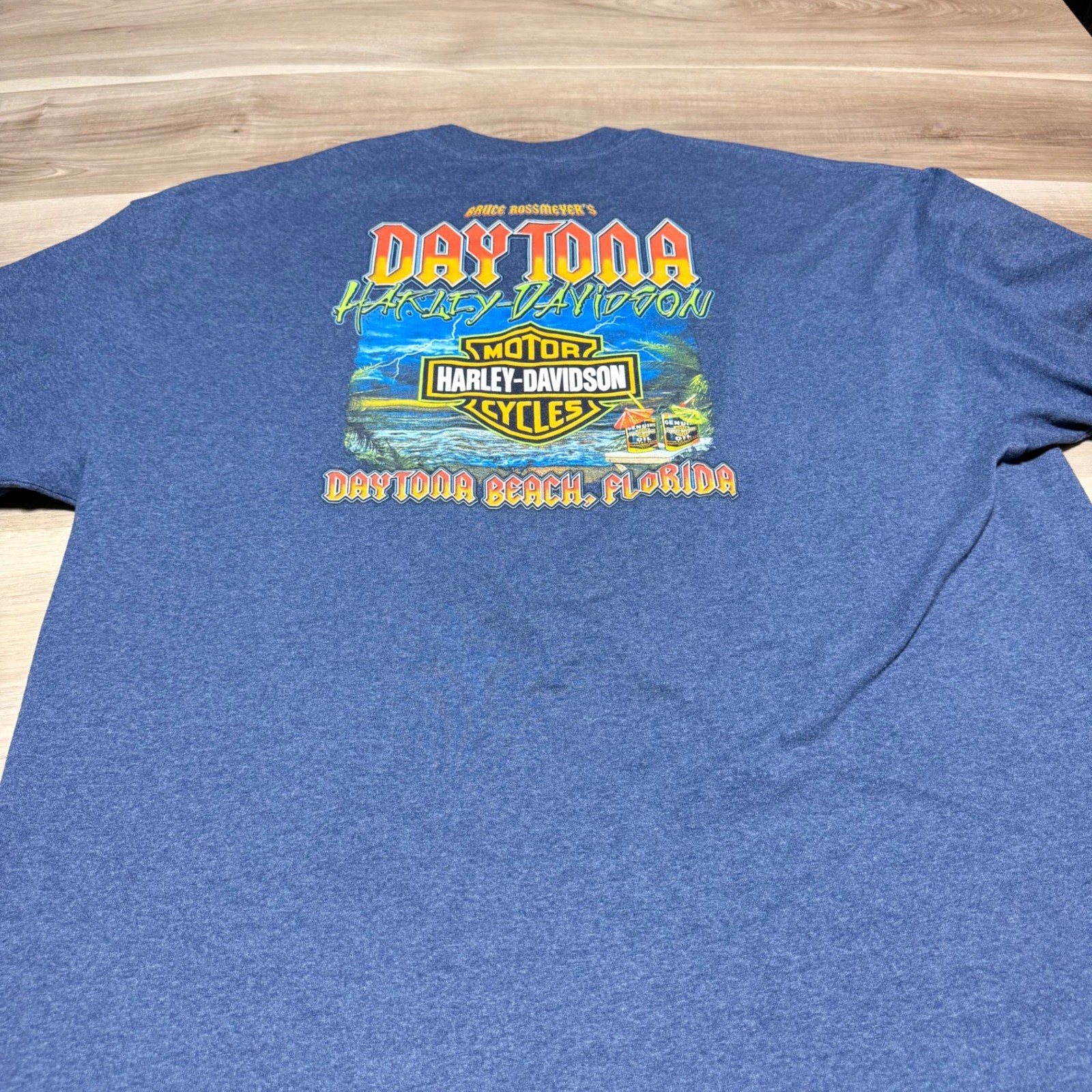 Harley-Davidson T-Shirt Mens 2XL Blue 2013 Biketoberfest Daytona Beach Florida