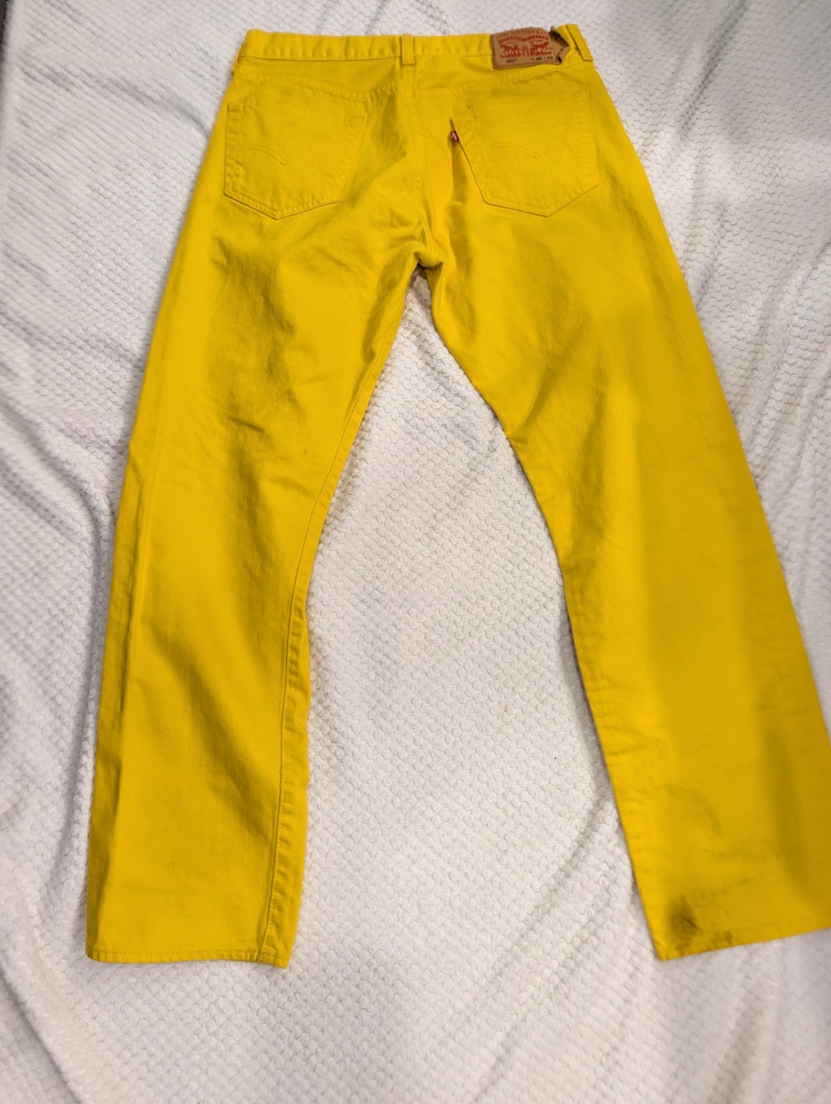 Levi’s 501 Men’s Jeans 36×34 Yellow Mustard Button Fly (#10)