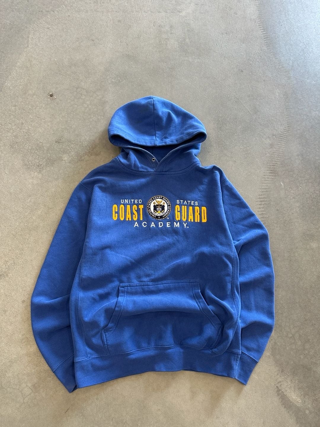 Vintage 90s coast guard blue pullover hoodie size S