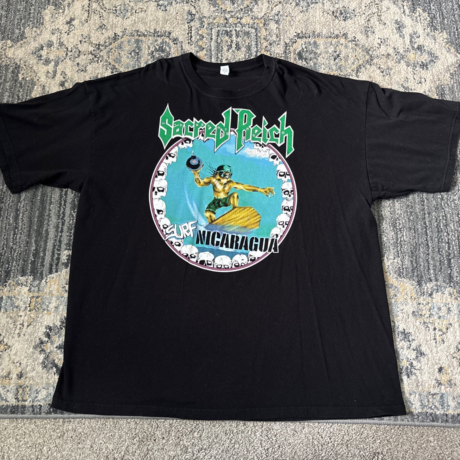 SACRED REICH SURF NICARAGUA Shirt Men’s 2XL Sun Fun And Guns