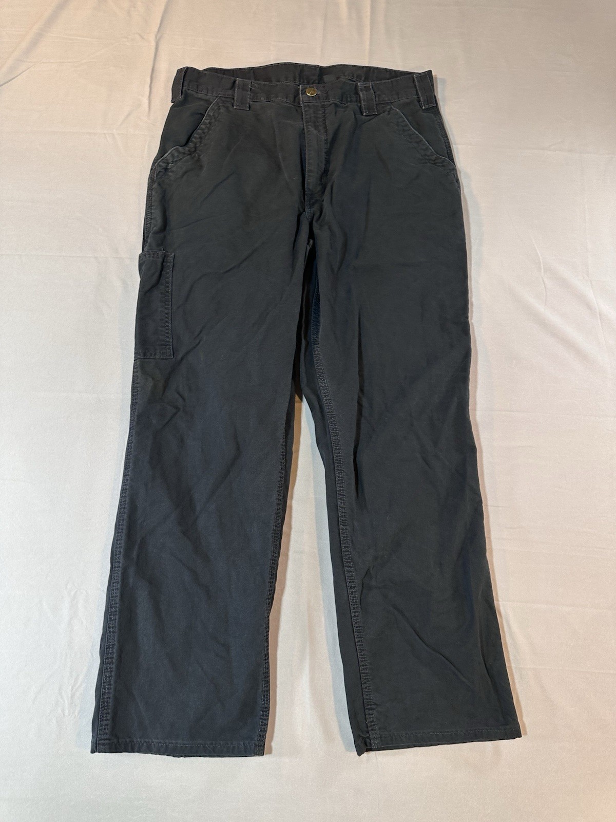 Y2K Carhartt Black Loose Fit Canvas Utility Work Pants B151-BLK 34×30