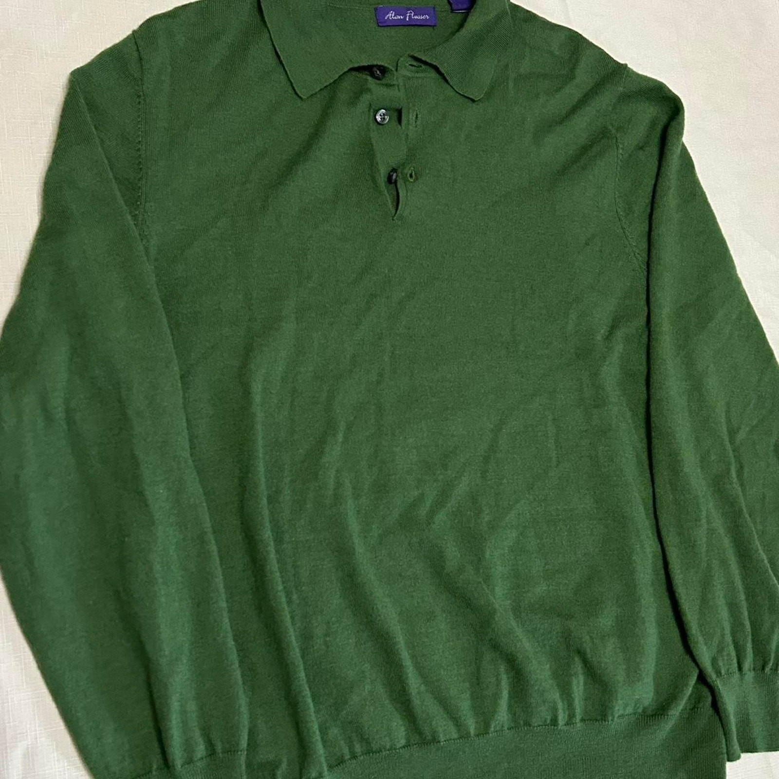 Vtg 90s Preppy Retro Alan Flusser Single-Stitched Sz XL Longsleeve Polo Shirt