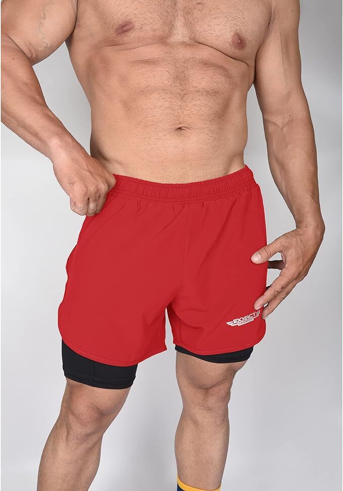 Exxact Sports 2 in 1 Shorts Men – Athletic Shorts with Compression Liner Men