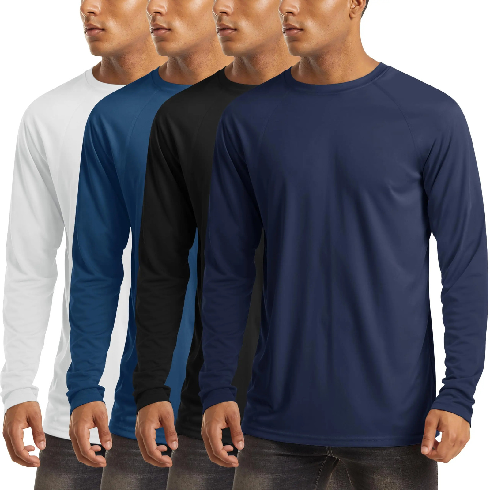 I 4 Pack Men’s Sports T-Shirts – Long Sleeve, Quick Dry