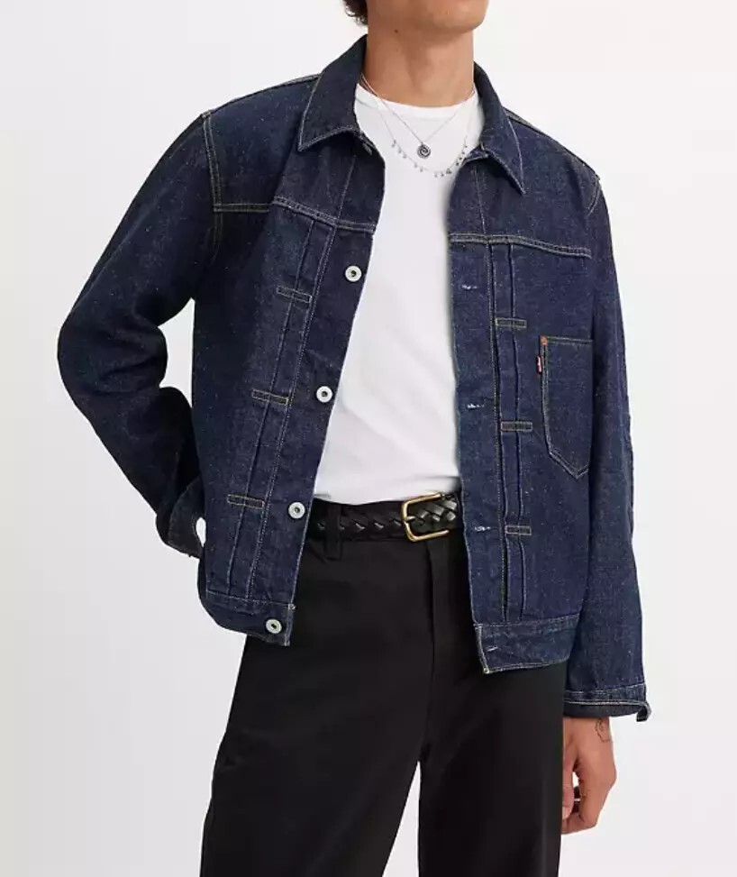 Levi’s Premium Type I Denim Jacket Selvedge Trucker Men’s Sizes XS-XXL Dark Wash