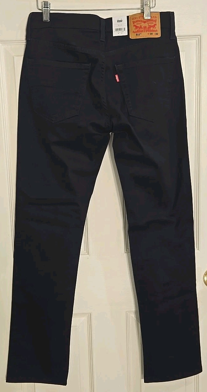 Levi’s 511 Slim Pants 30×32 Blue Sits Below Waist Mens Stretch NEW