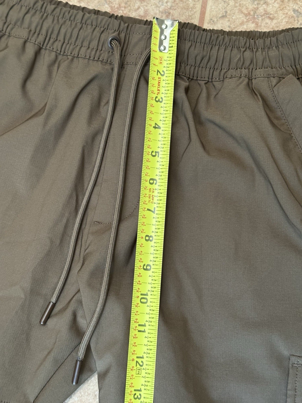 Stone Falcon Brown Cargo Joggers Pants Men’s Medium Stretch Nylon Cinch A8-068