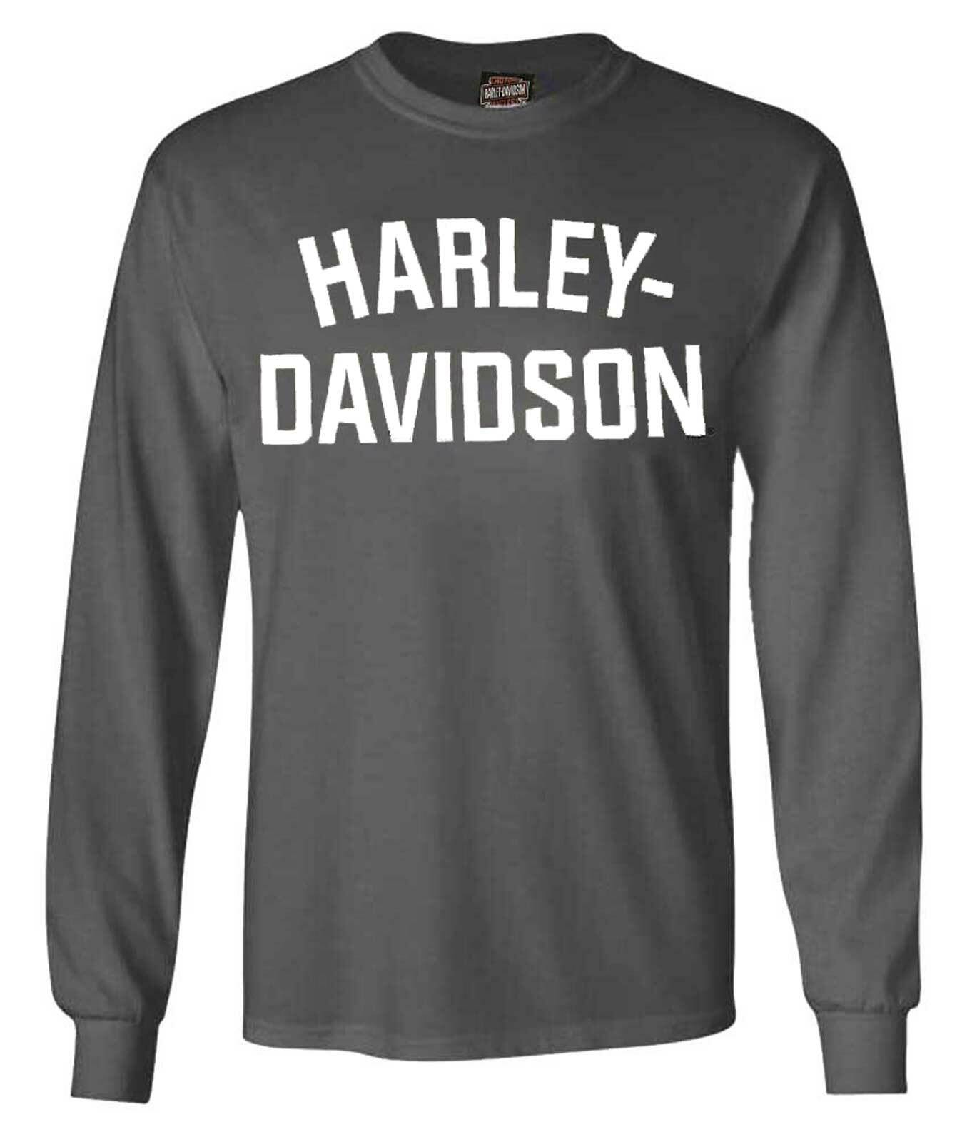 Harley-Davidson Men’s T-Shirt Heritage H-D Long Sleeve Charcoal Tee 30296639