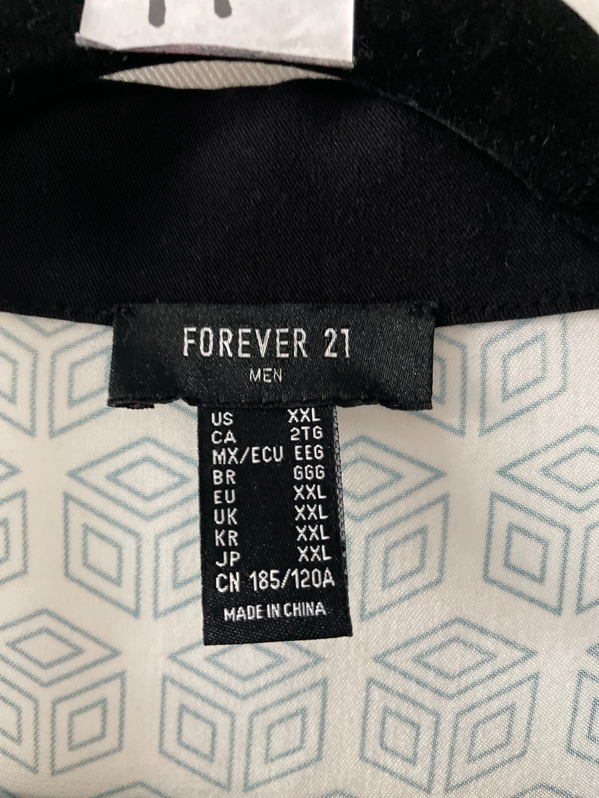 Forever 21 Mens Mint Short Sleeve Geometric Club Print Button Up Shirt Size XXL