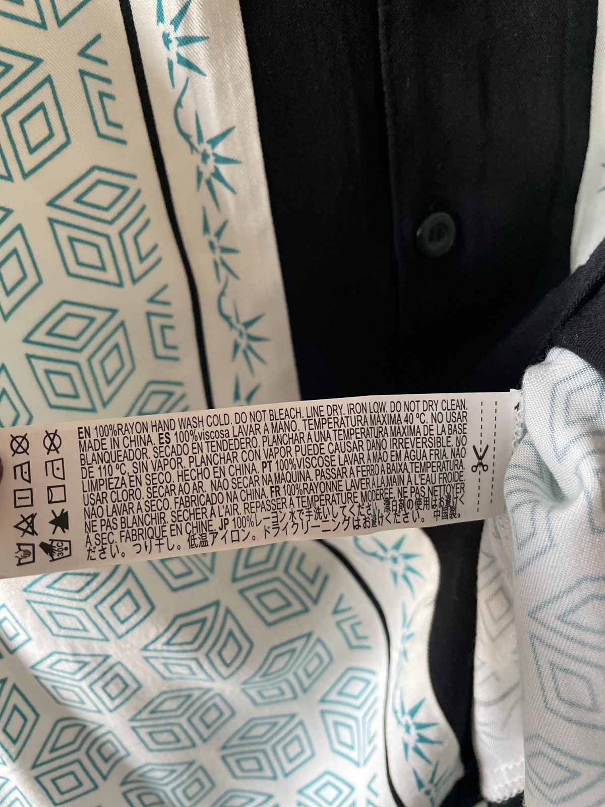 Forever 21 Mens Mint Short Sleeve Geometric Club Print Button Up Shirt Size XXL