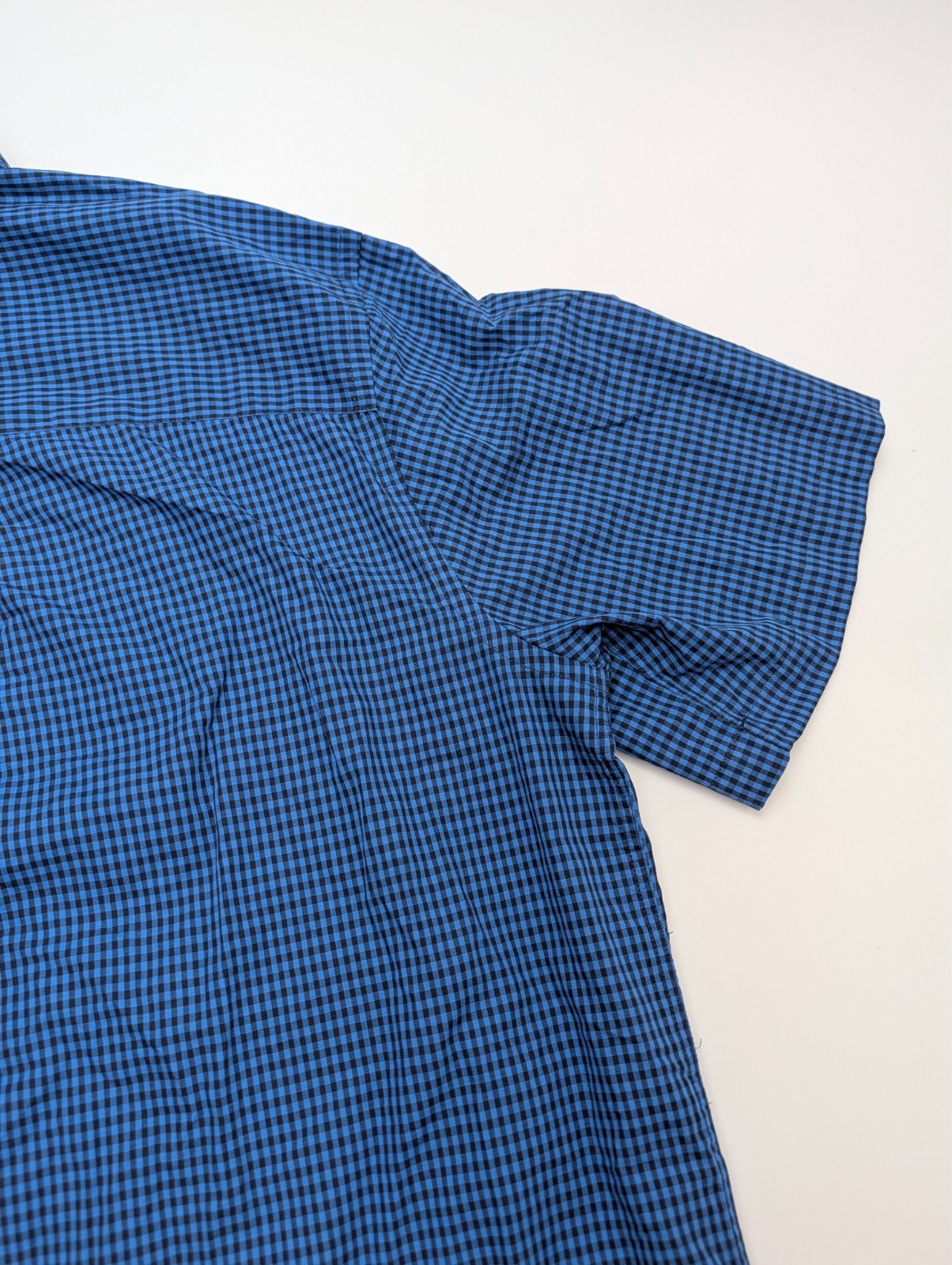 Harbor Bay DXL Casual Button Down Shirt XLT 1XLT Blue Black Plaid Striped NEW