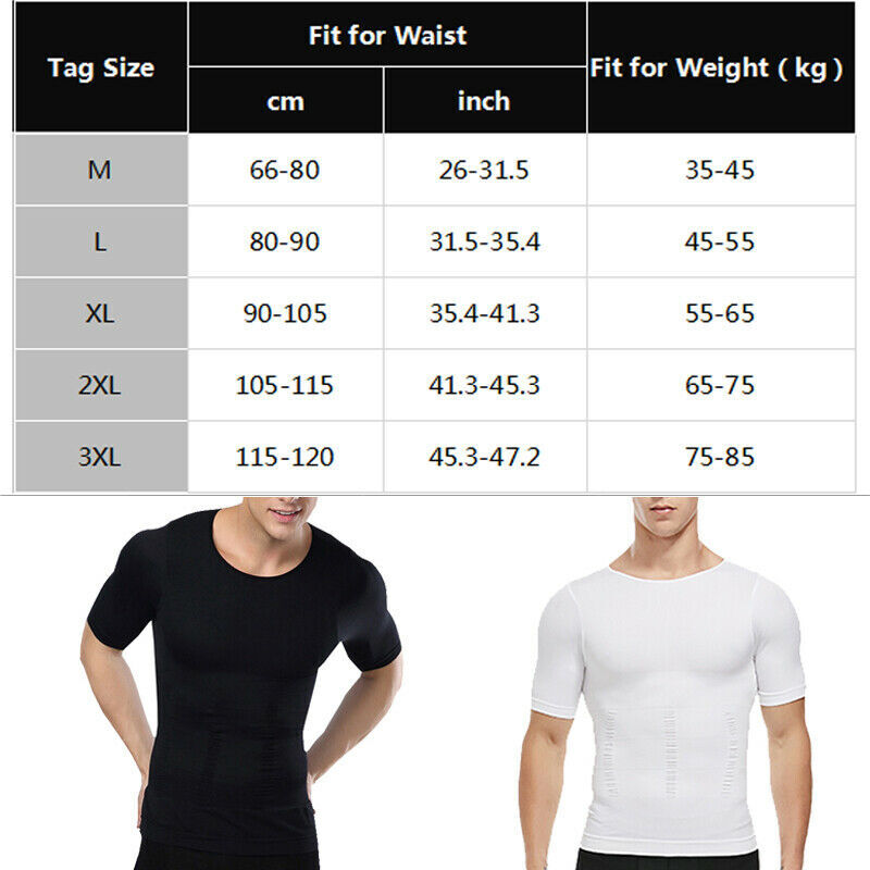Mens Compression Undershirt Slimming Tank Top Workout Vest Abdomen Body Shaper