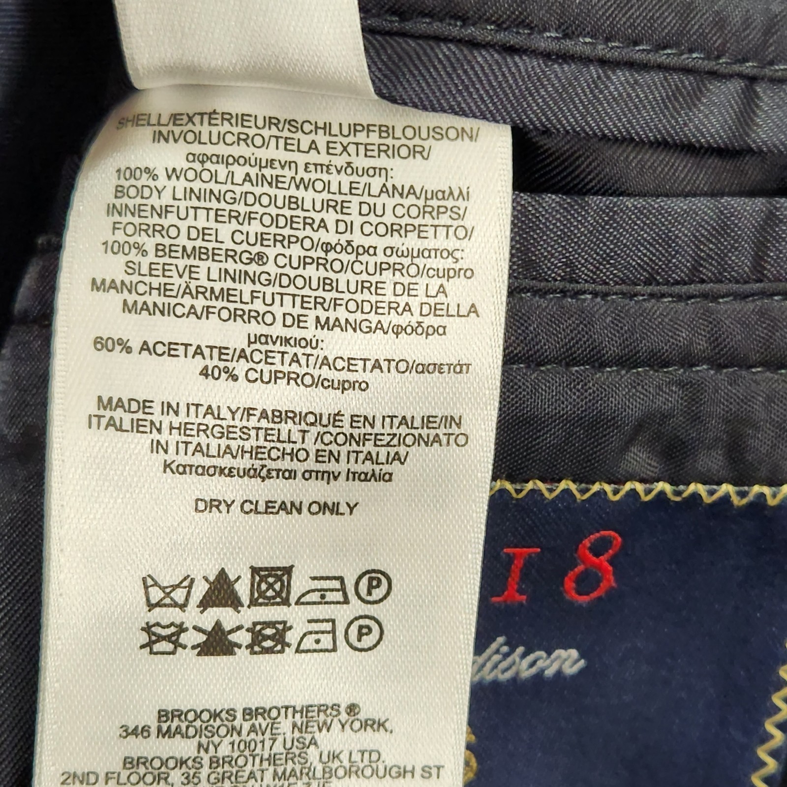 Brooks Brothers 1818 Sport Coat Mens 43R Blue Drago Lanificio In Biella Italy