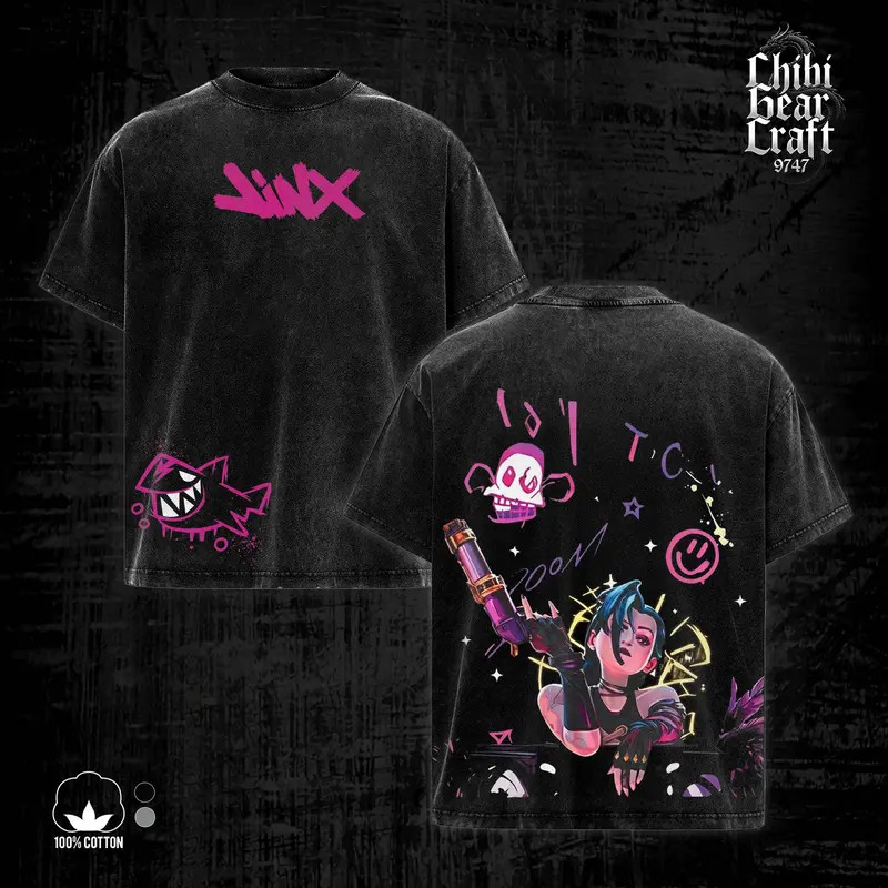 Arcane Jinx Shirt League of Legends Graffiti Art Vintage T-Shirt