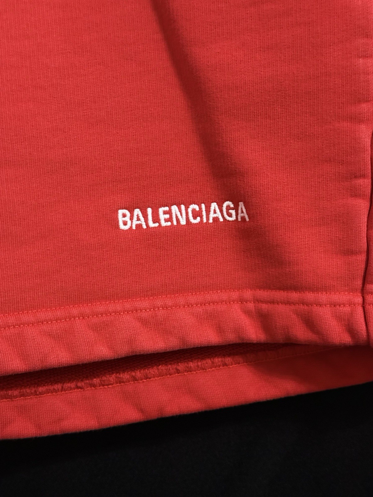 Balenciaga Red Solid Sweat Shorts XXS