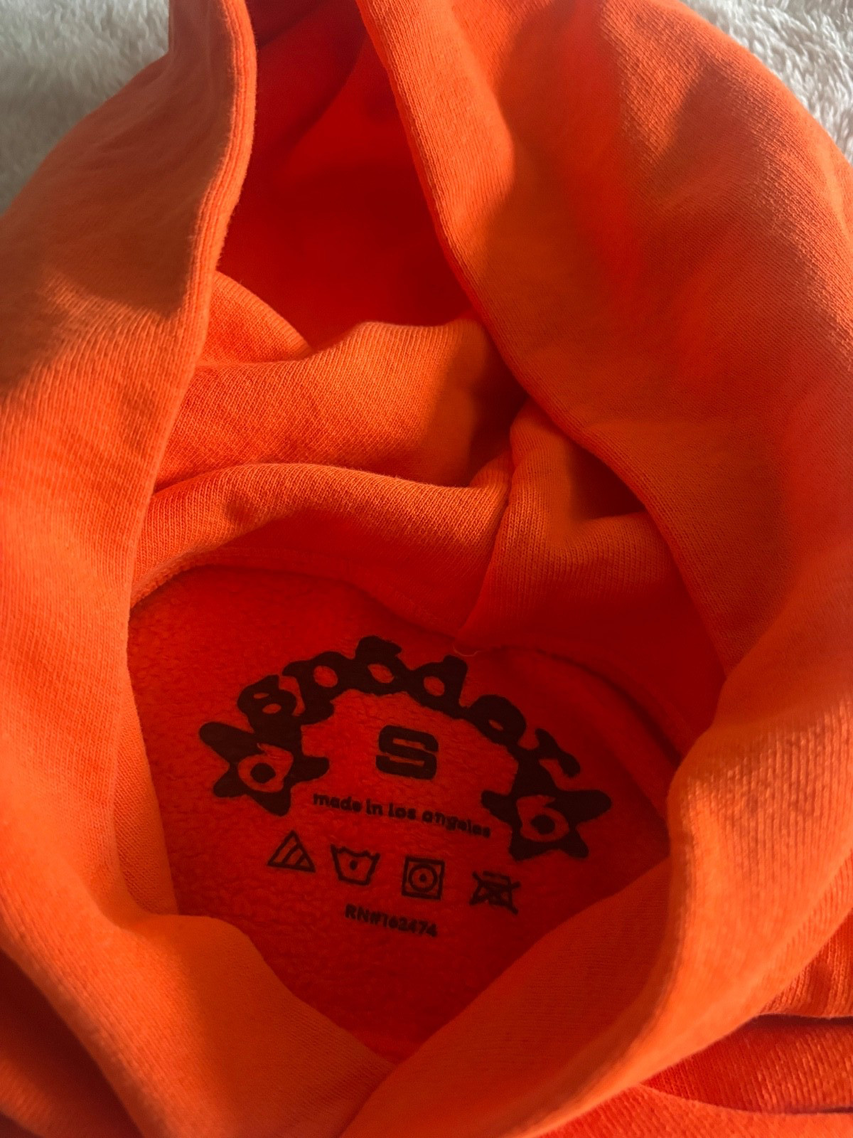 SAMEDAY SHIPPING 🚛 Orange authentic Sp5der Hoodie Size S