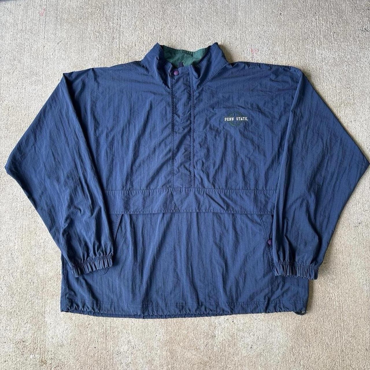 Gear For Sports Men’s Penn State Embroided Pouch Windbreaker Blue Xl Nylon